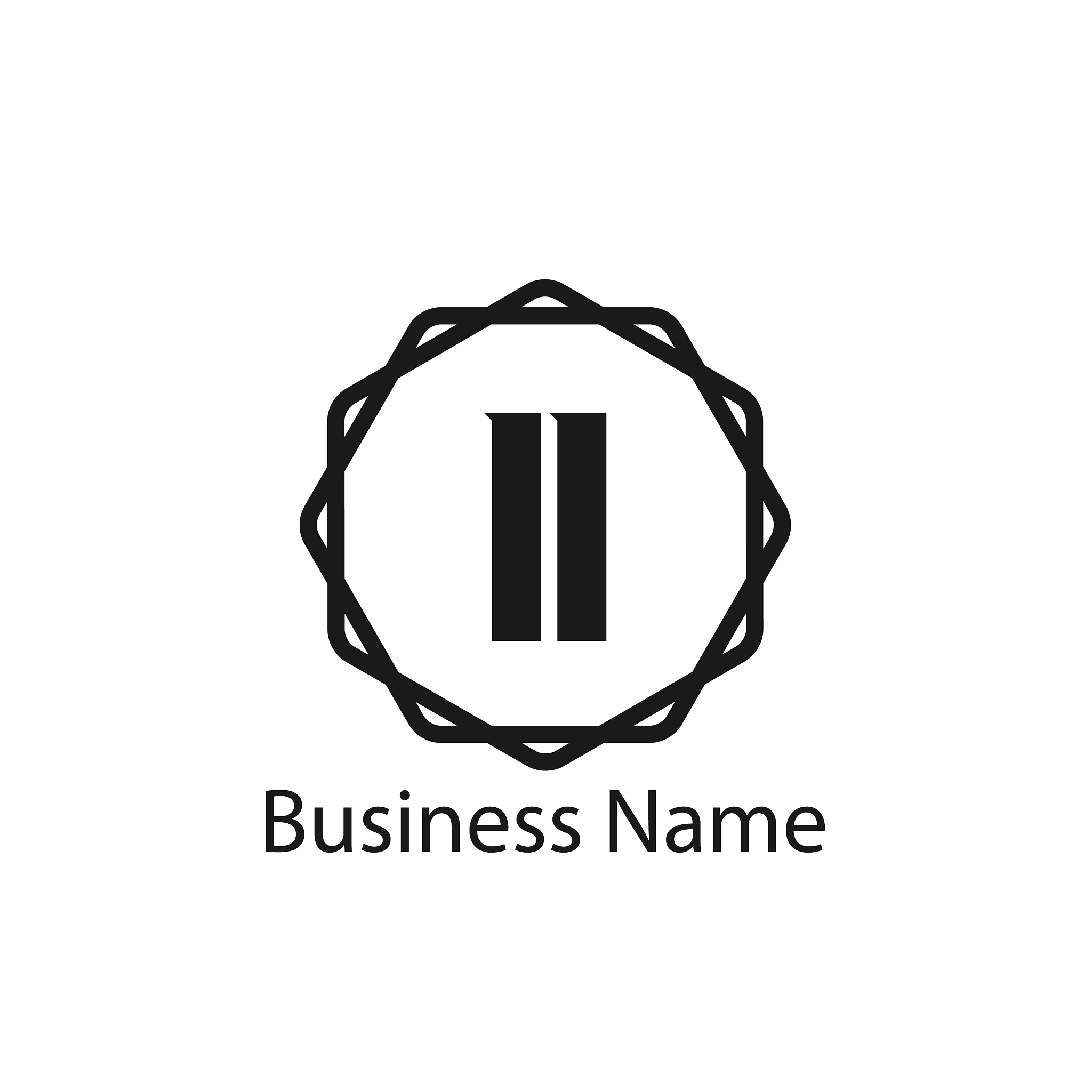 initial letter ii logo template design
