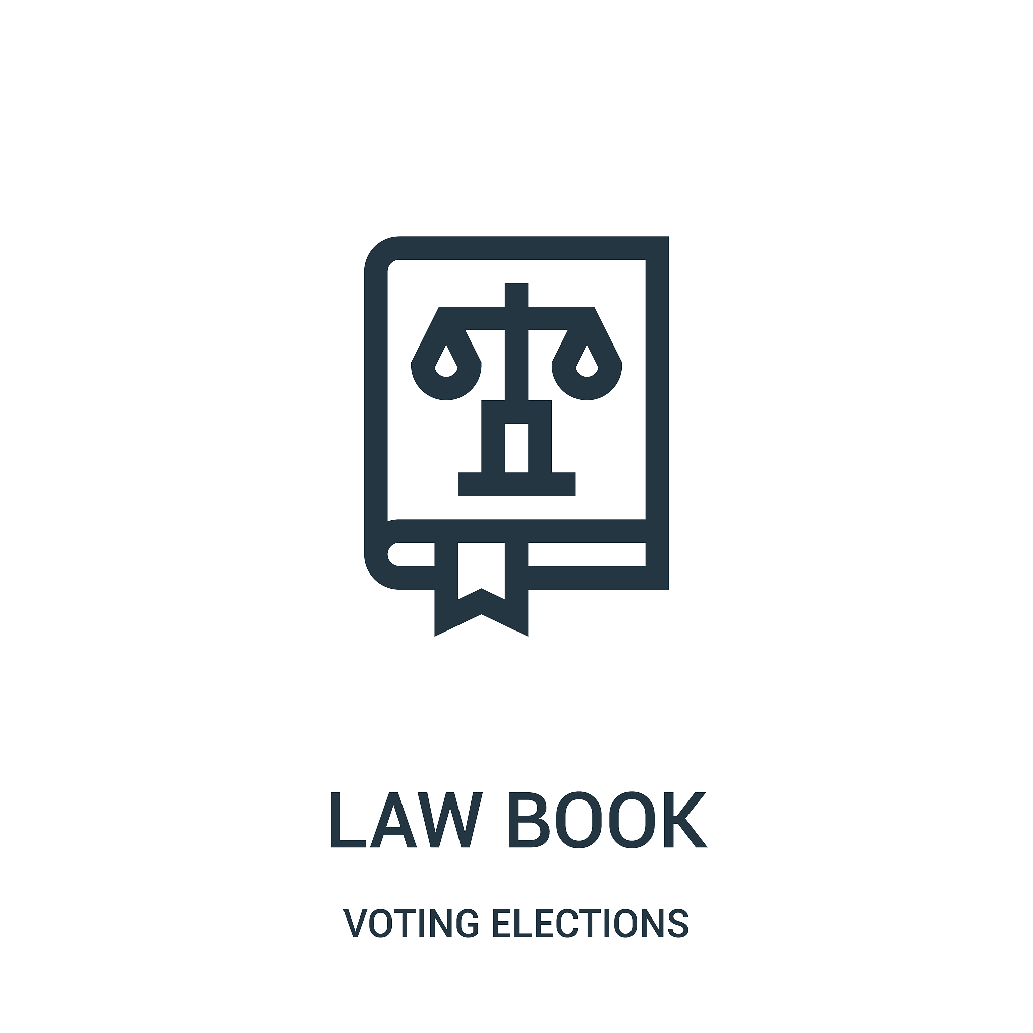 law book icon vector from voting elections collection. thin line