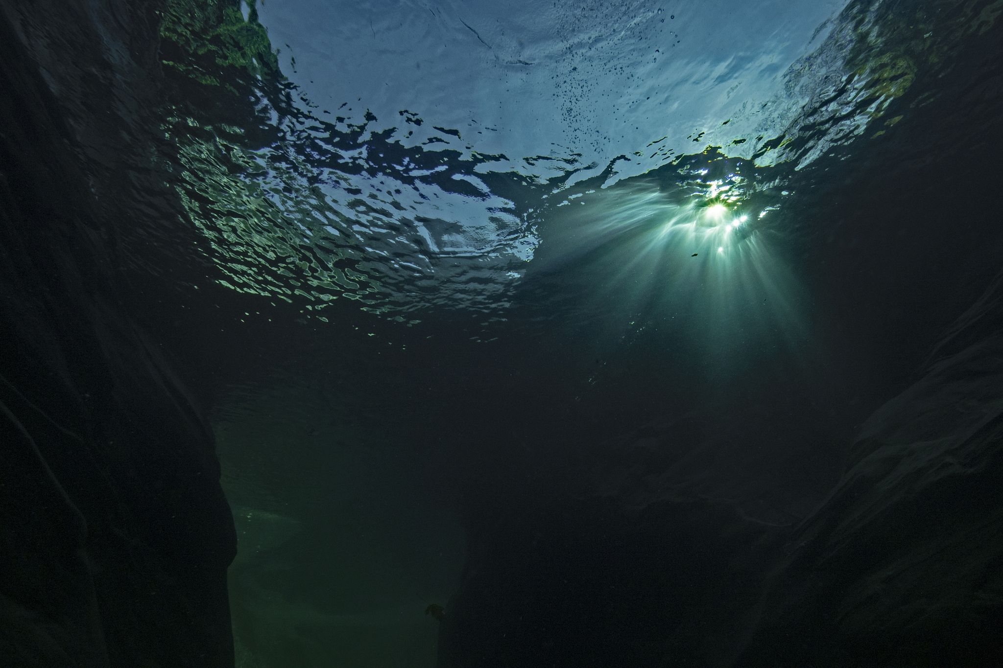 incidence of light in the river