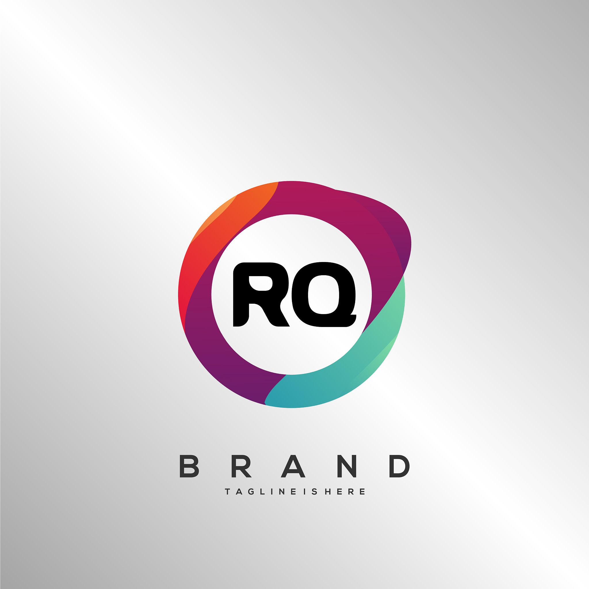 letter rq gradient color logo design