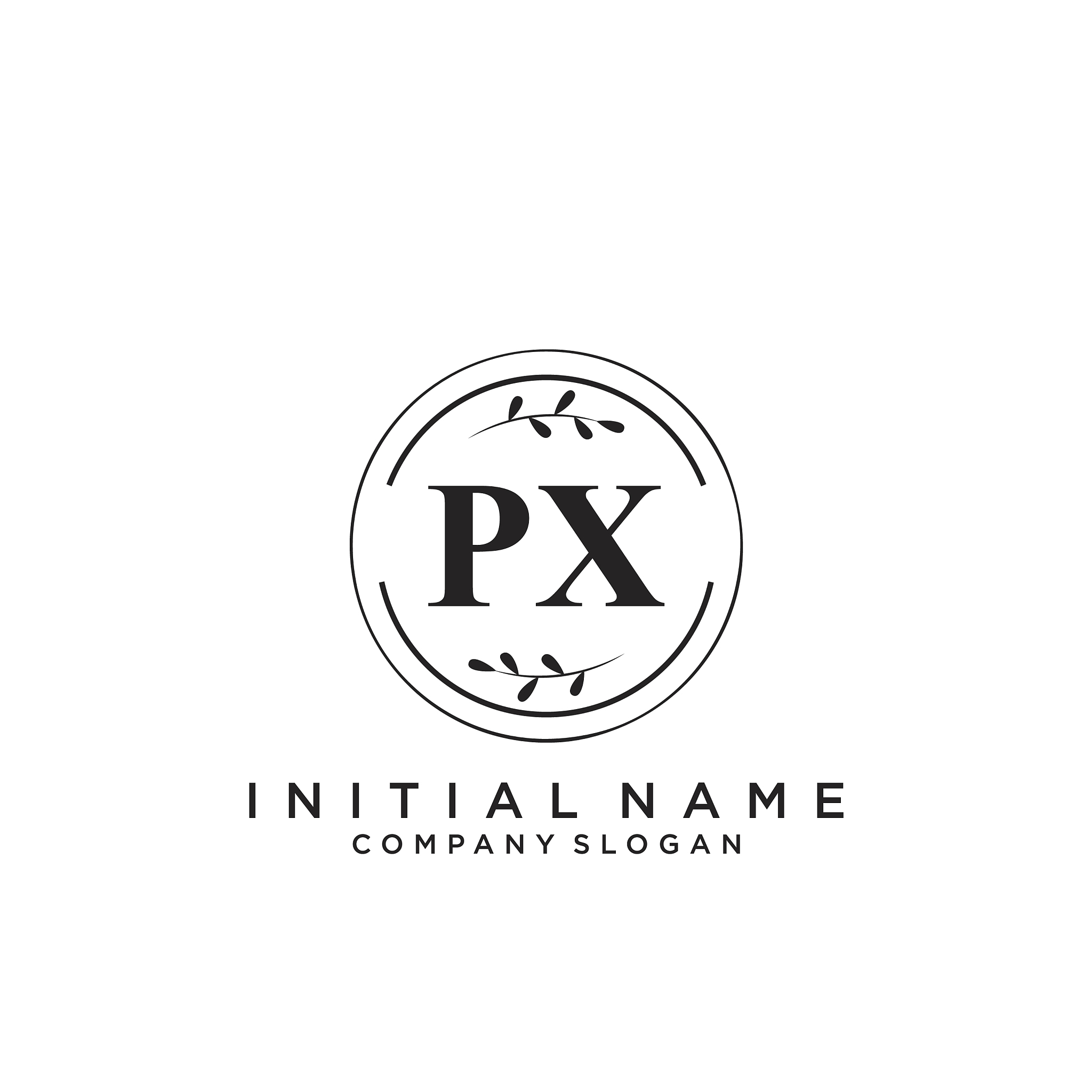 px initial handwriting logo design