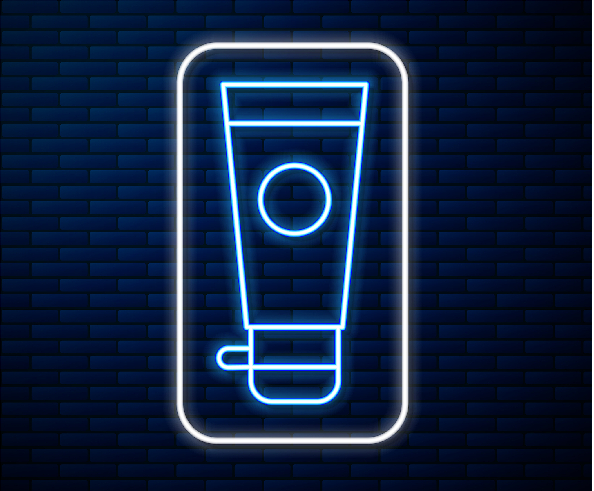 glowing neon line cream or lotion cosmetic tube