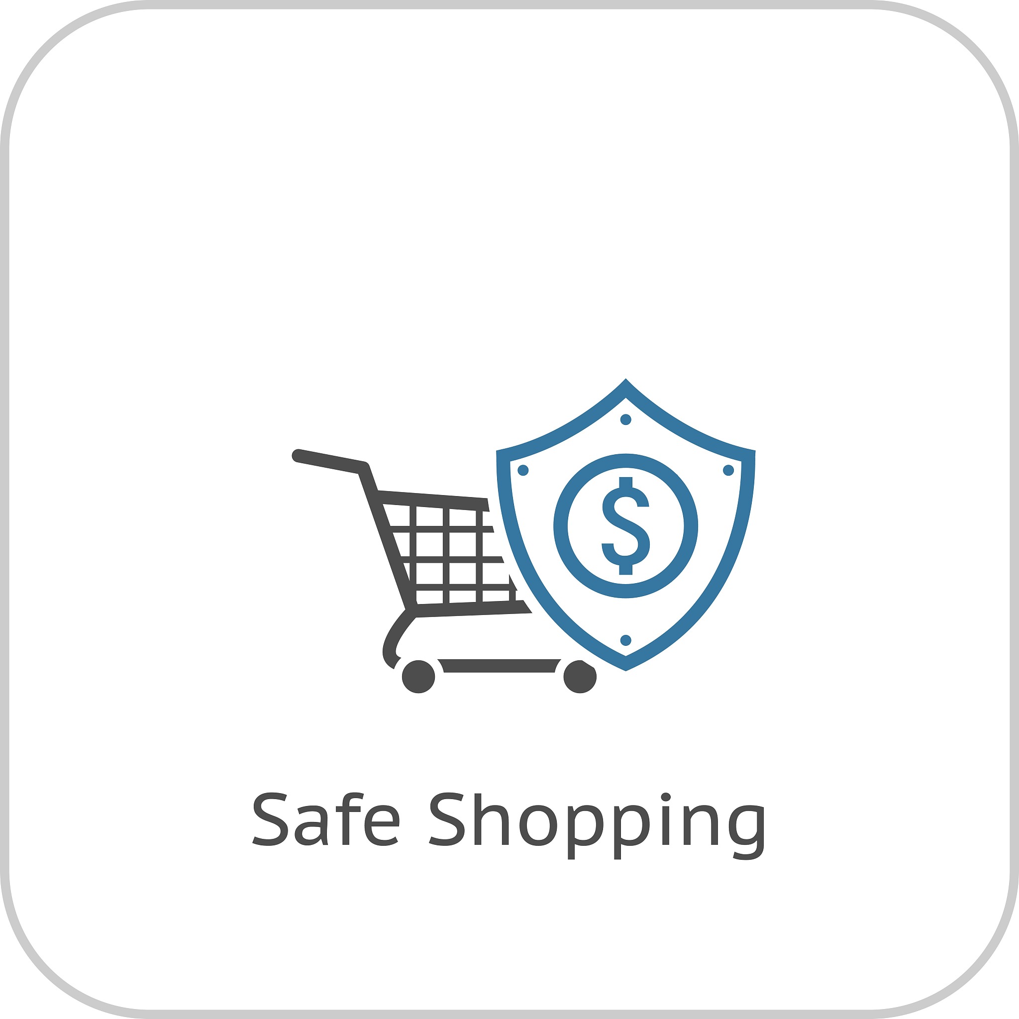safe  shopping icon. flat design.