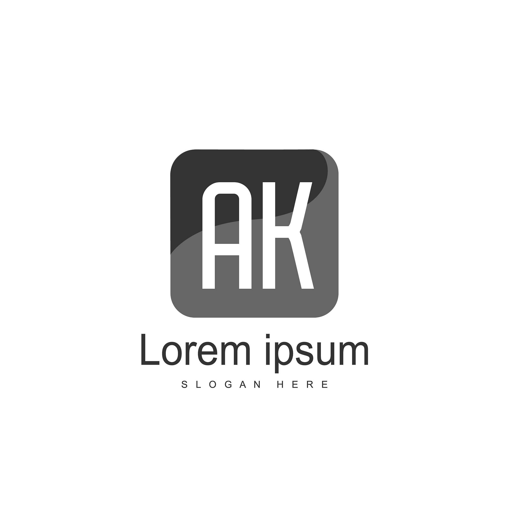 initial letter ak logo template design