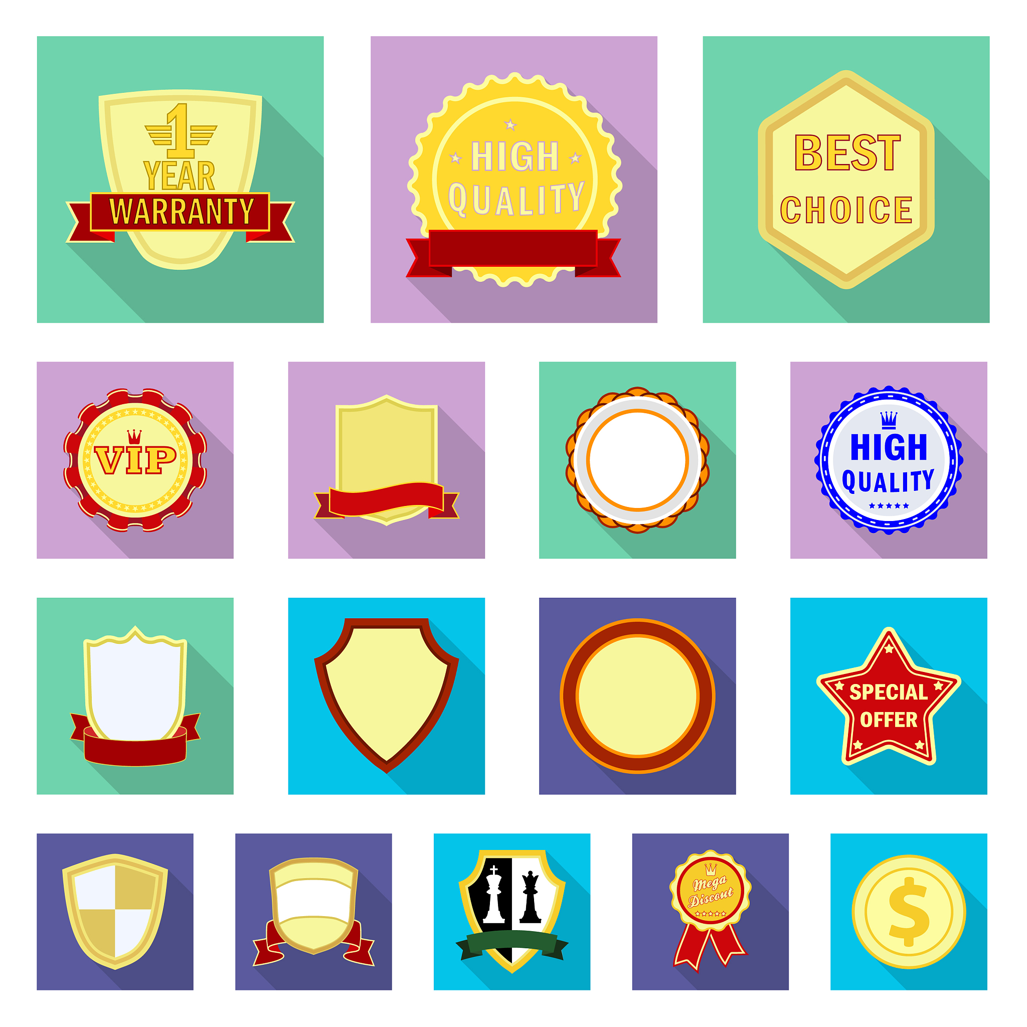 design of emblem and badge symbol set of