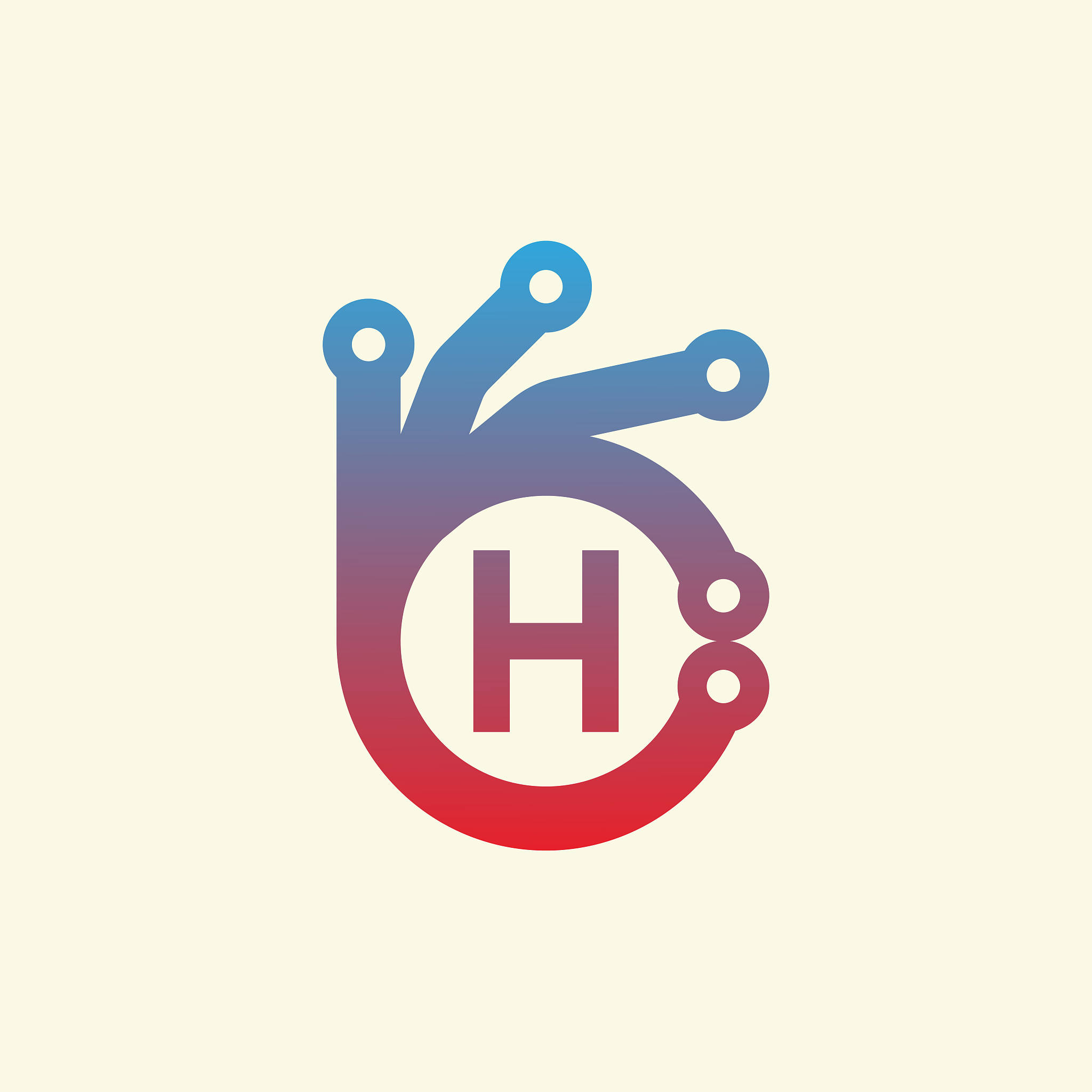 good technology initial letter h icon design