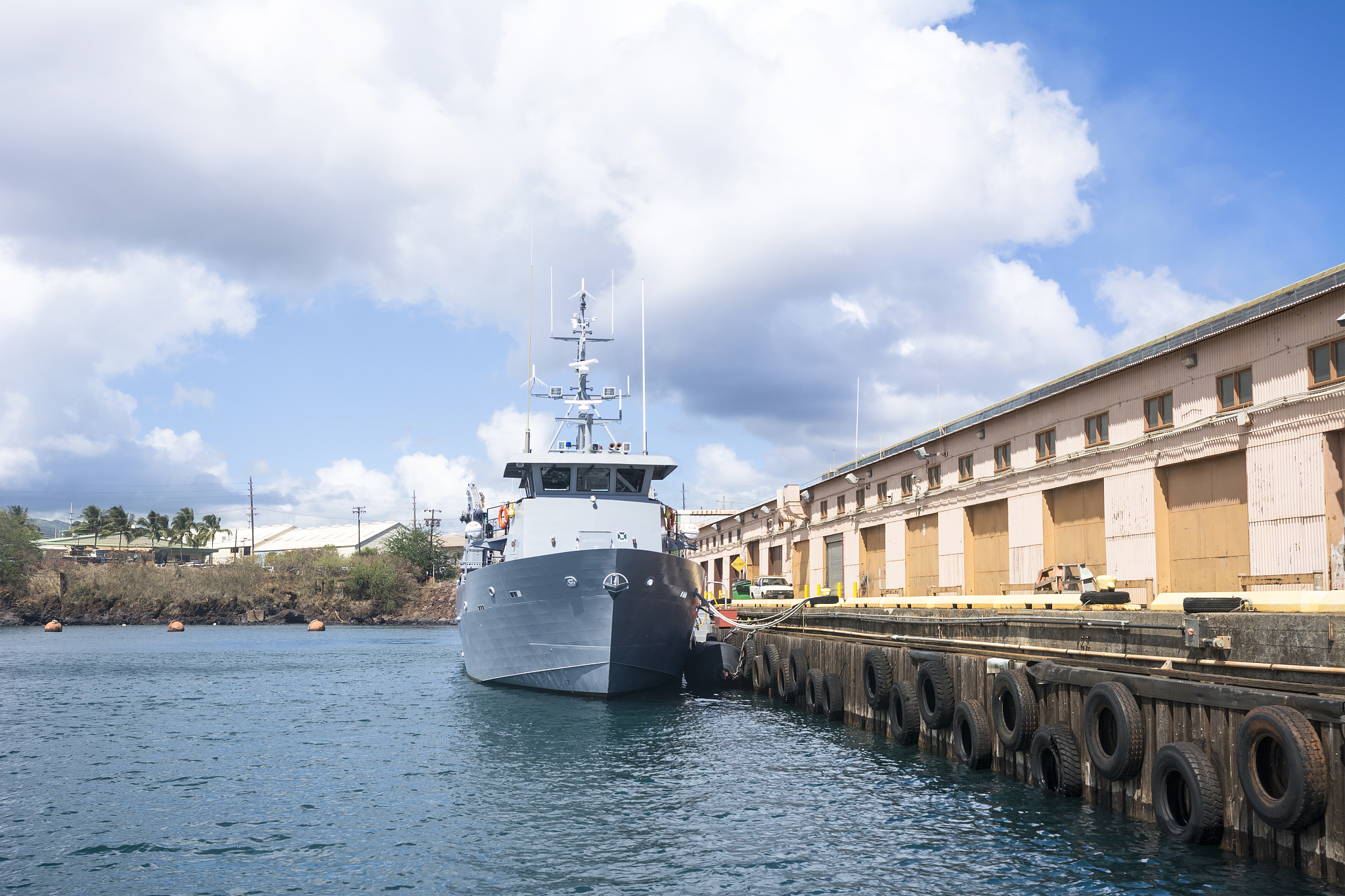 docked navy vessel