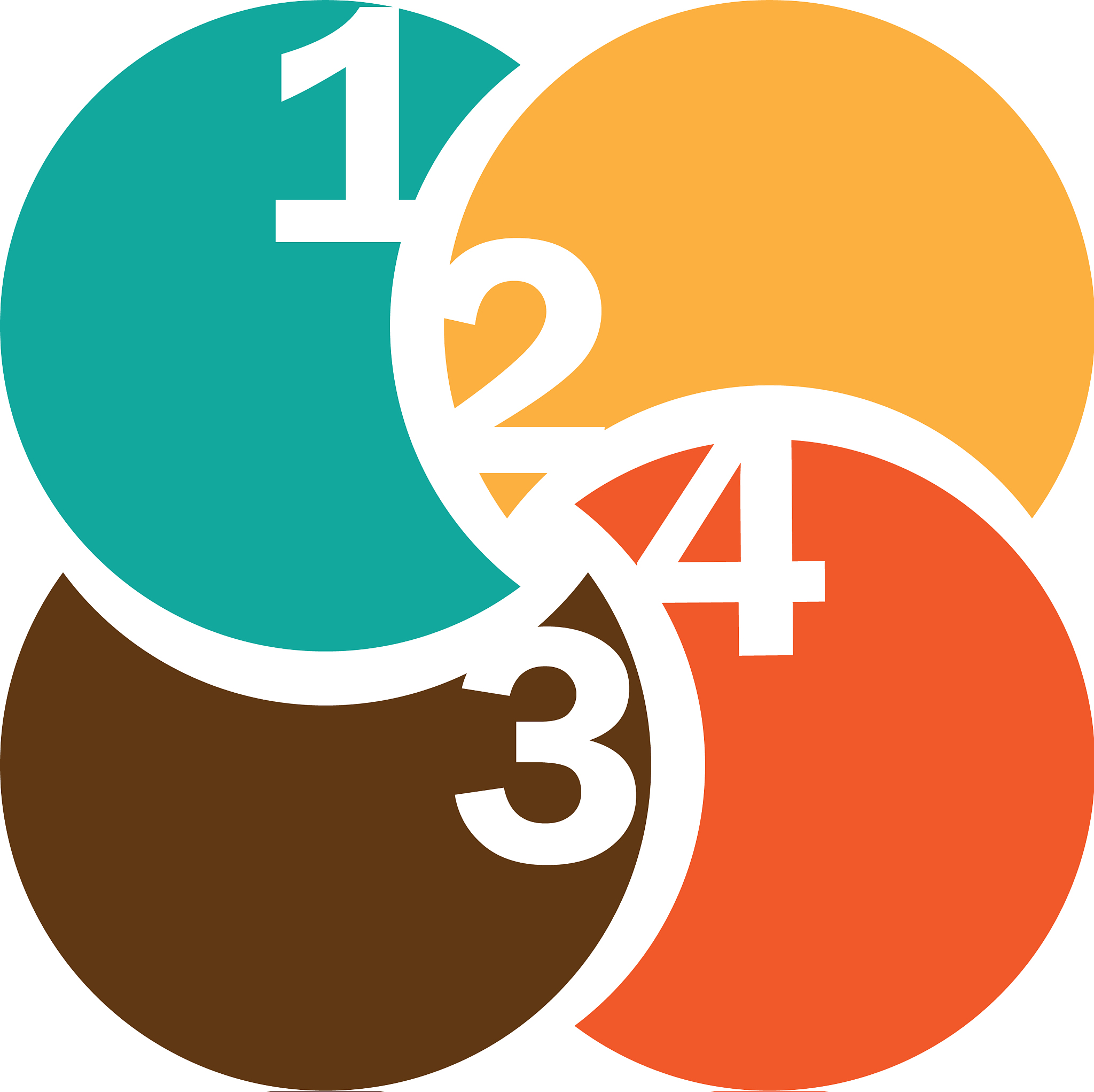 colorful circular figures with numeration