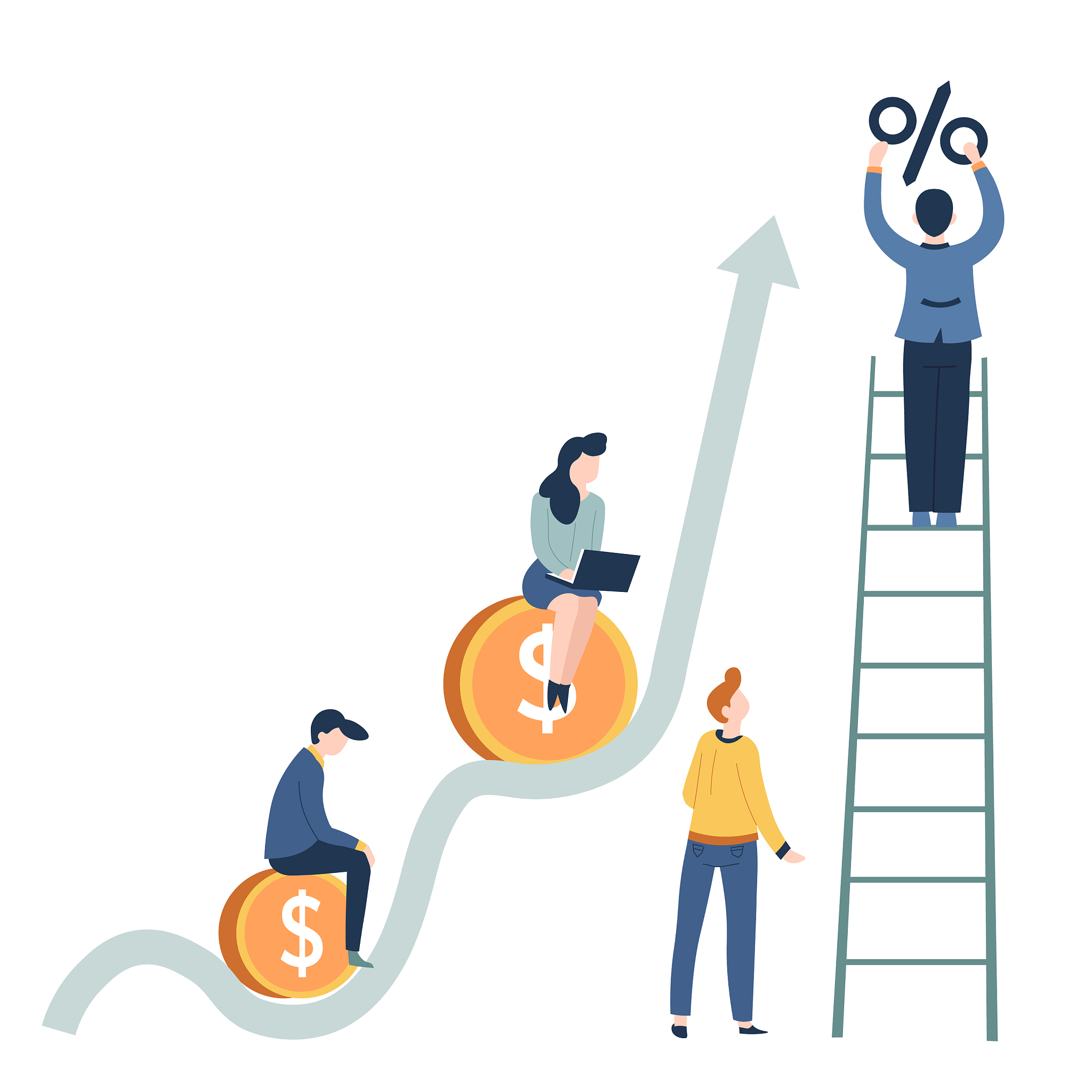 business concept profit growth salary and career