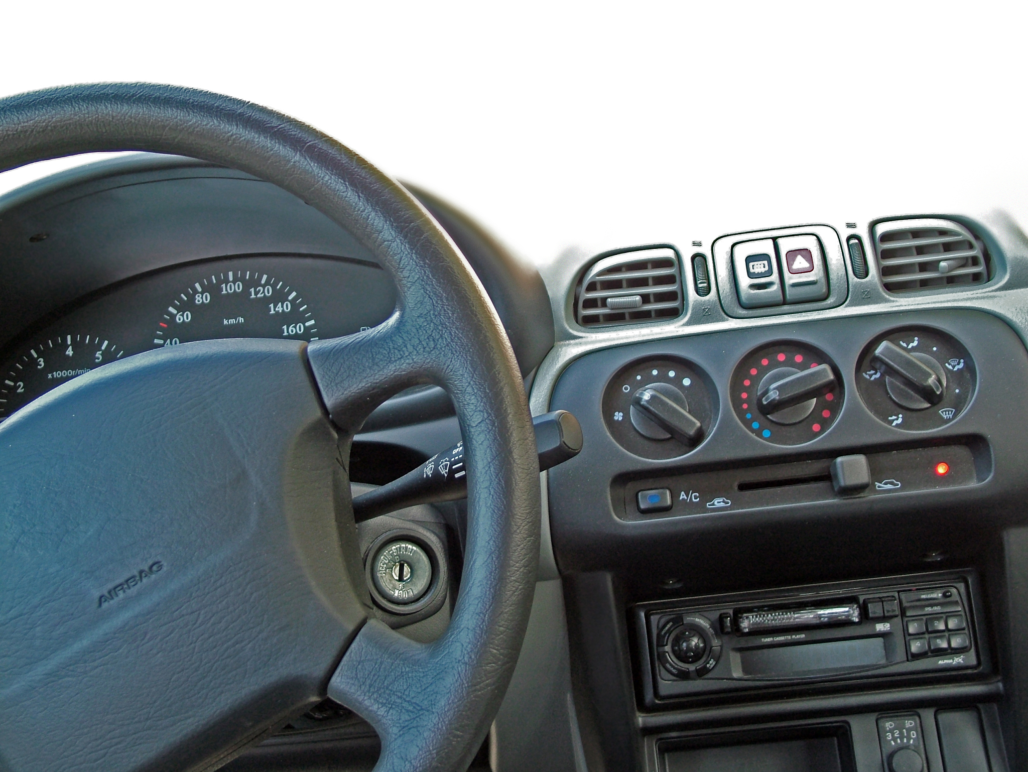 black steering wheel with airbag