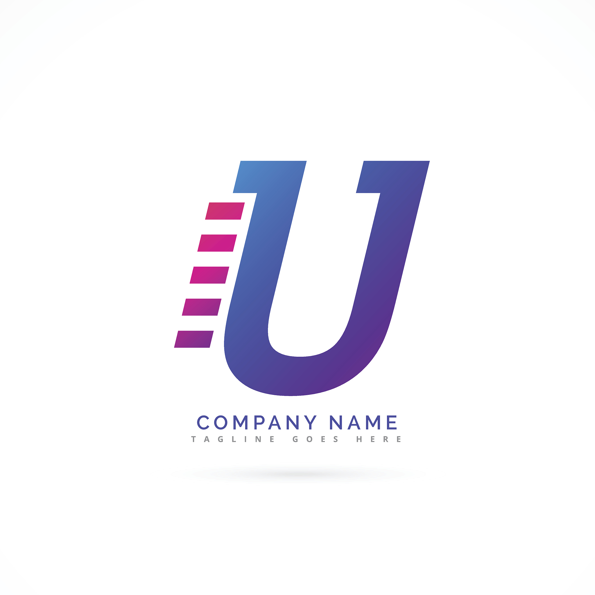 speeding letter u icon design