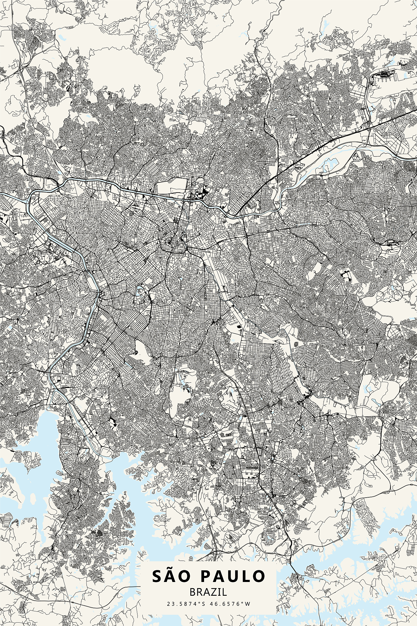 sao paulo, brazil vector map