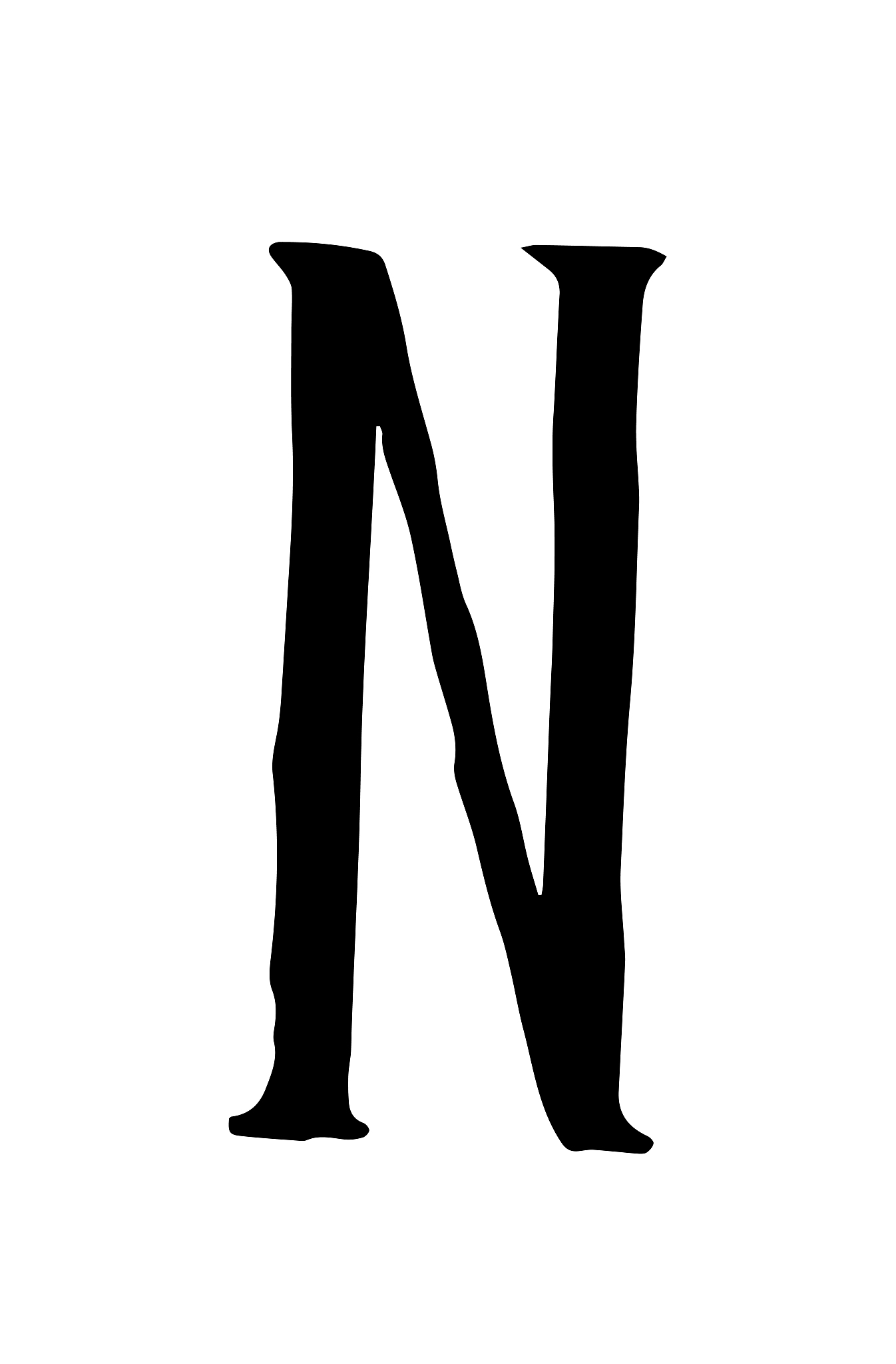 bumpy elongated font. vector. capital letter. uneven font. lette