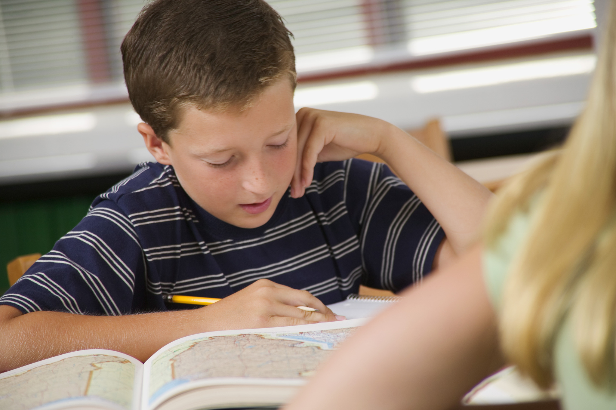 student reading