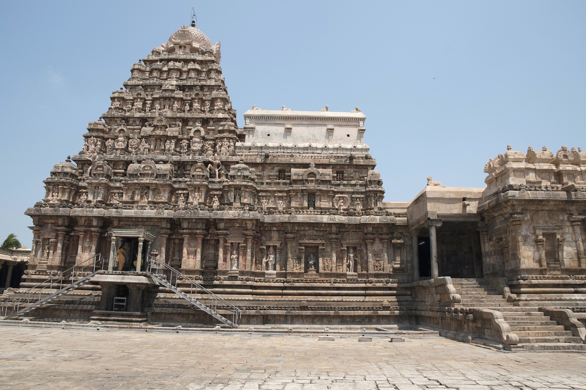 view of shrine and entrance to the mukha-mandapa on the right, a