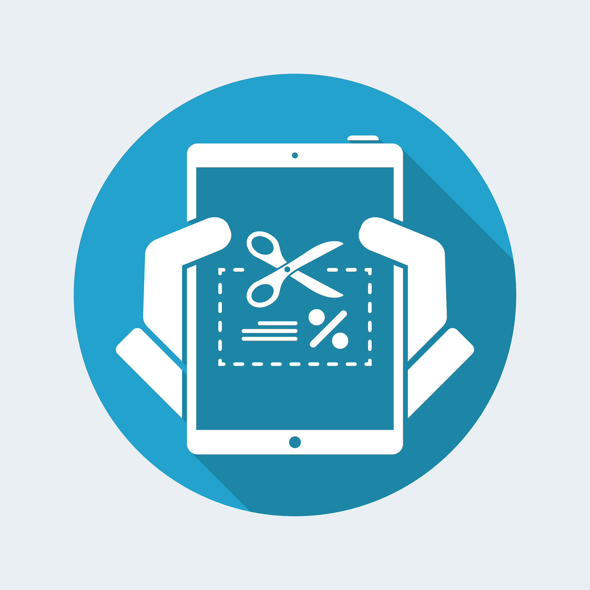coupon online on tablet page