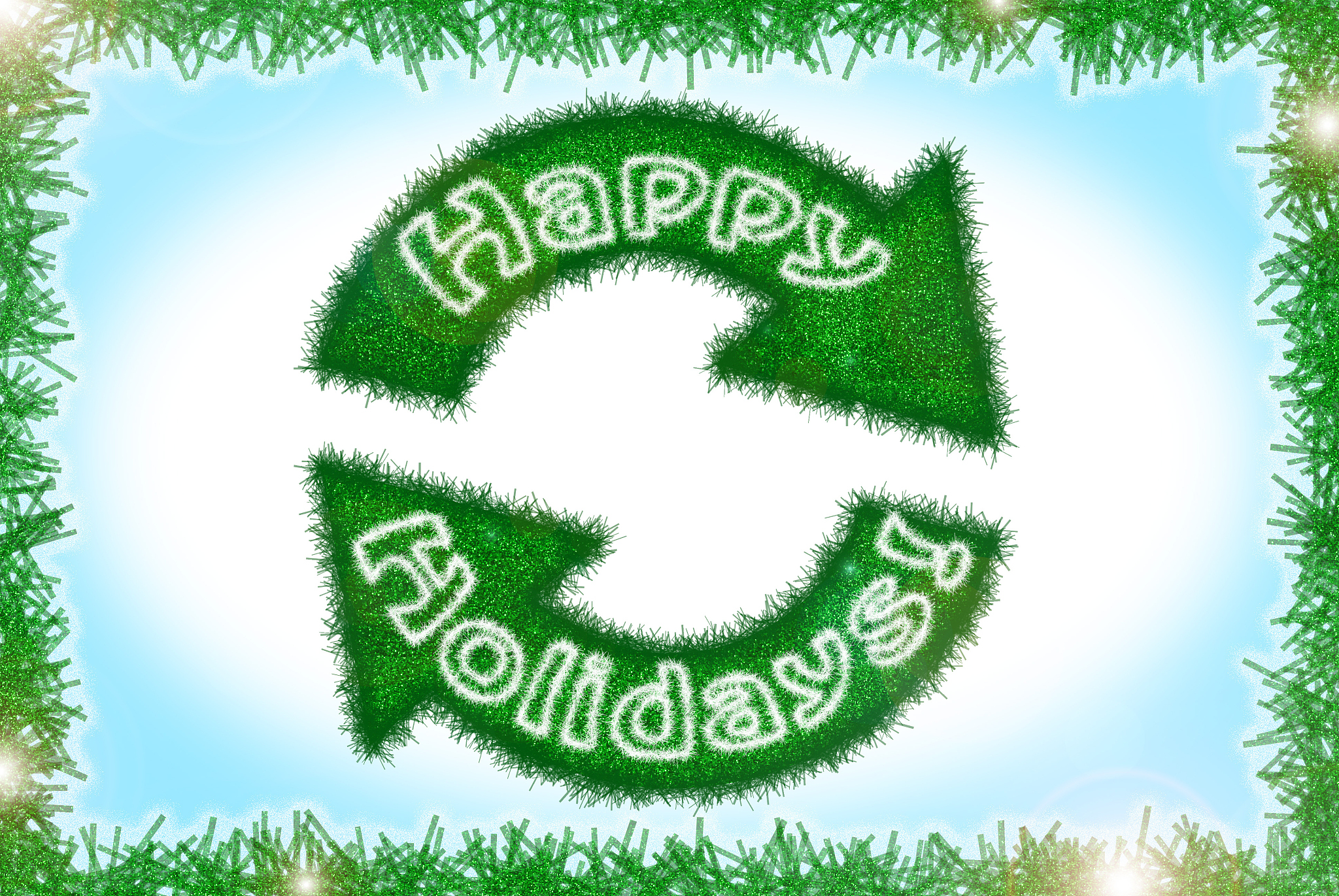 tinsel style winter holidays greetings