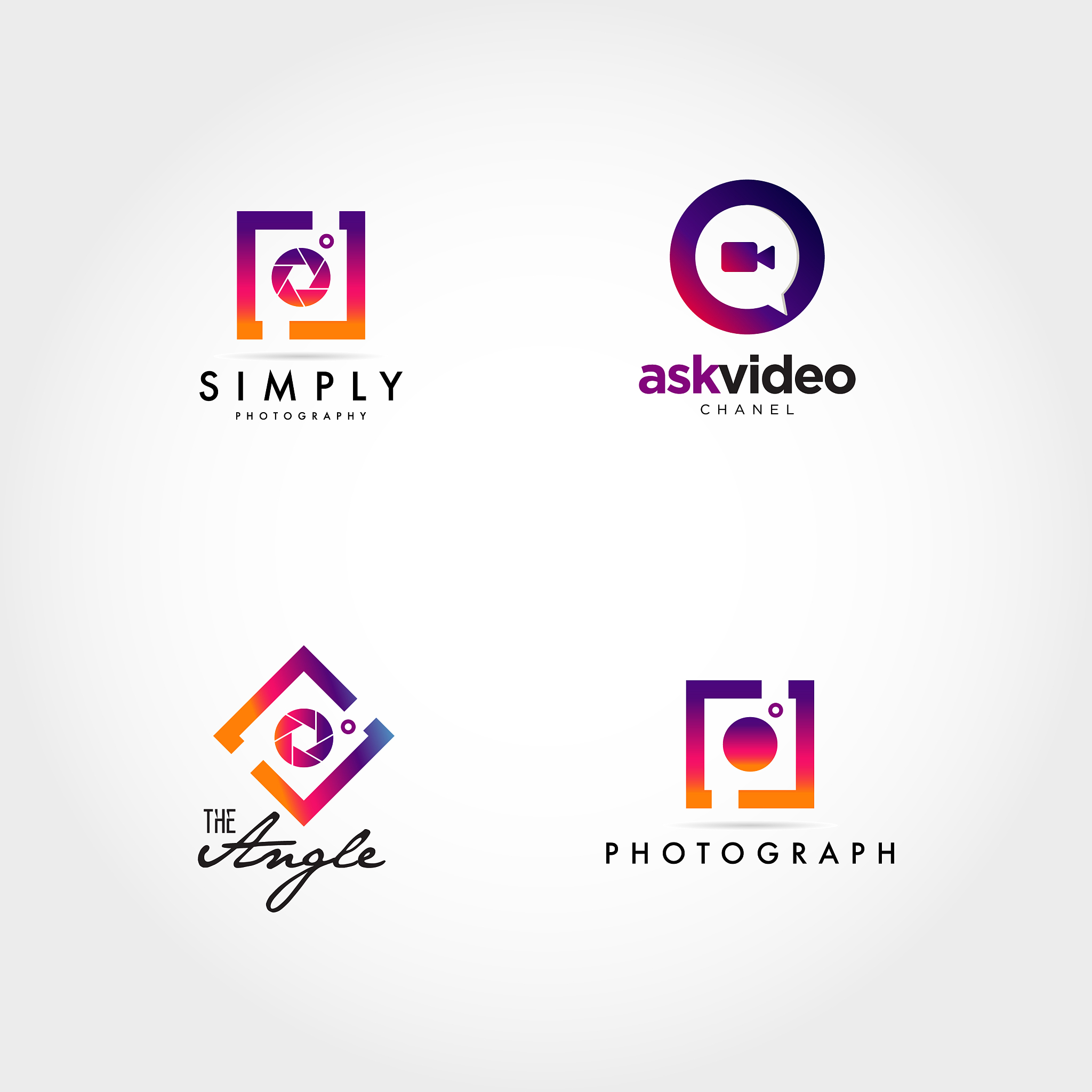 photography video logo icon design set