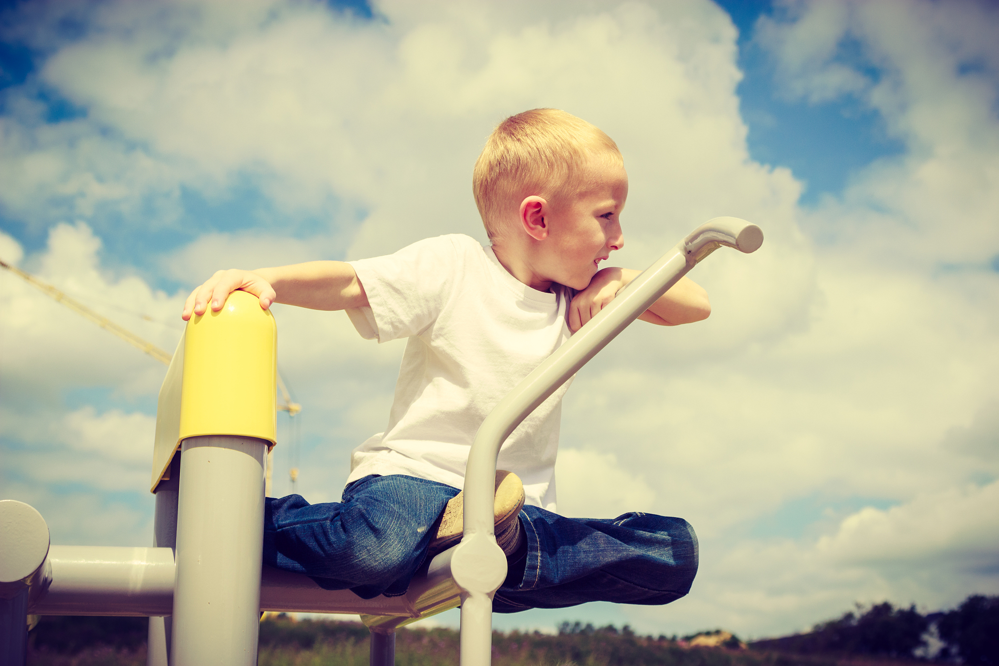 active child kid having fun in playground.
