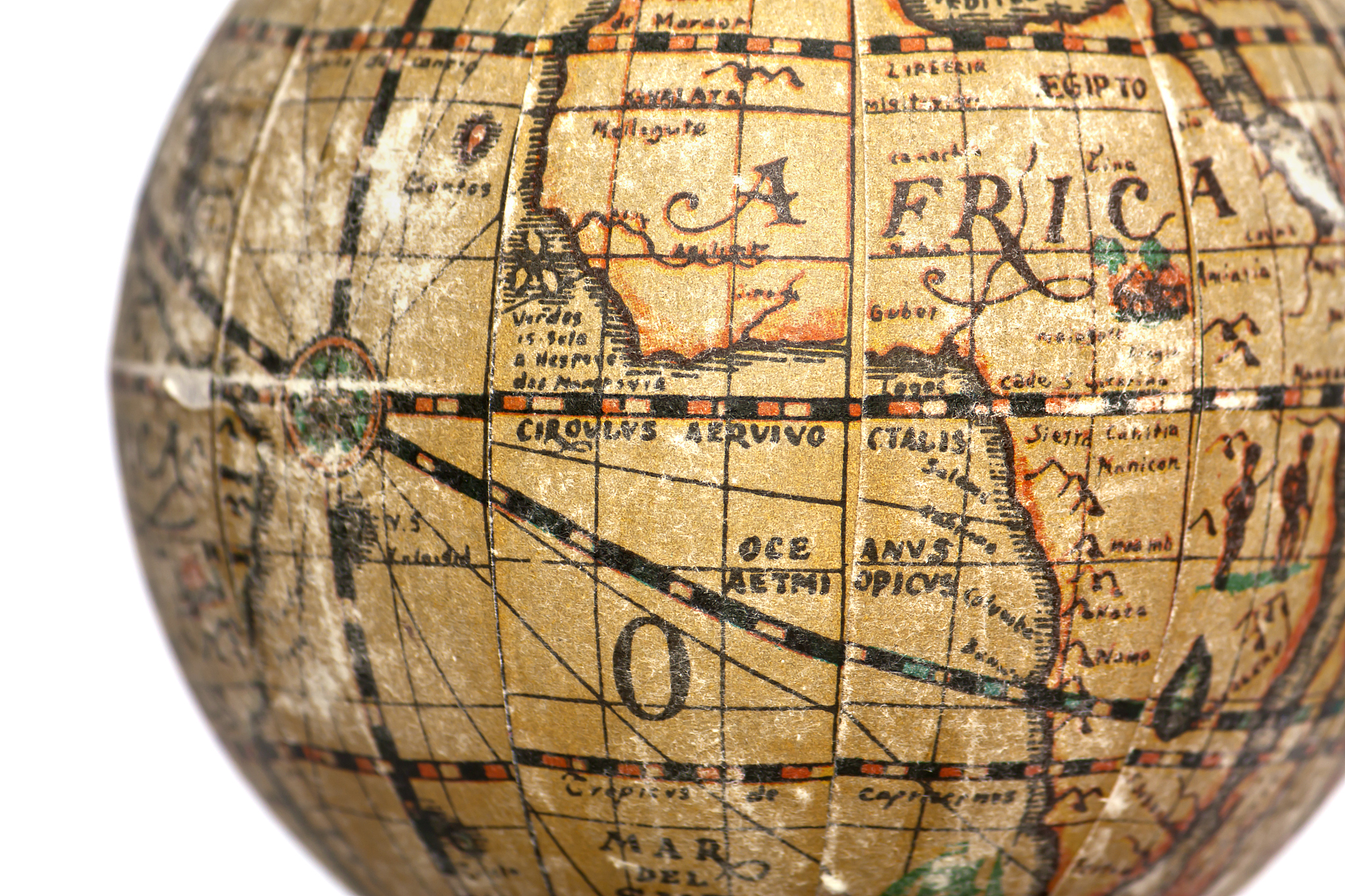 ancient world africa, cut out on white background