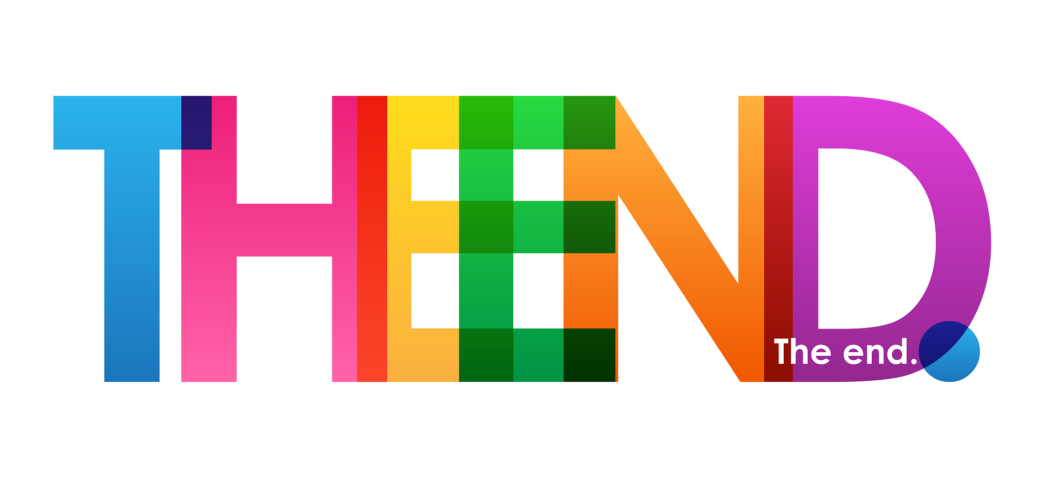 the end. colorful typography banner