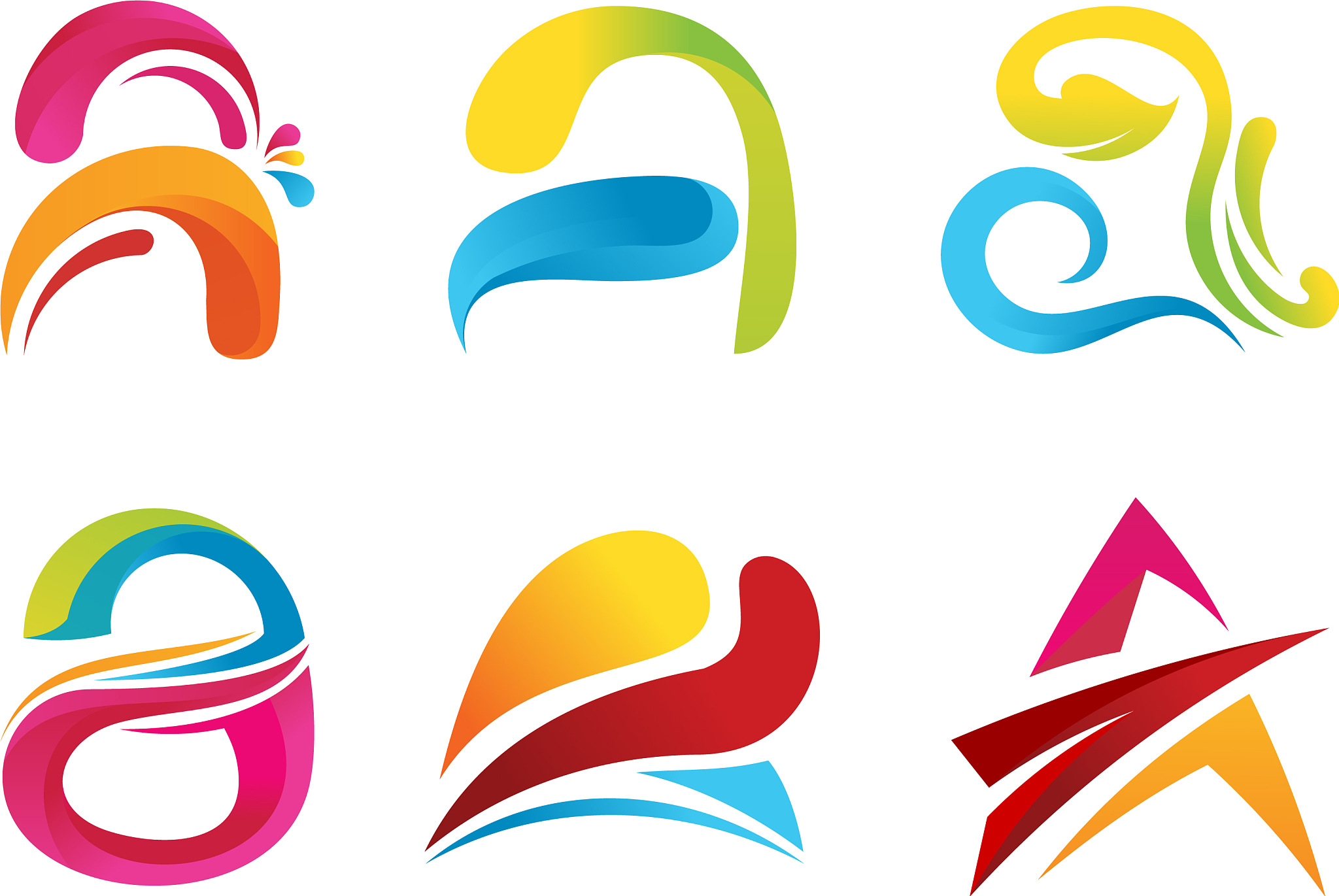 set a-initial logo designs template