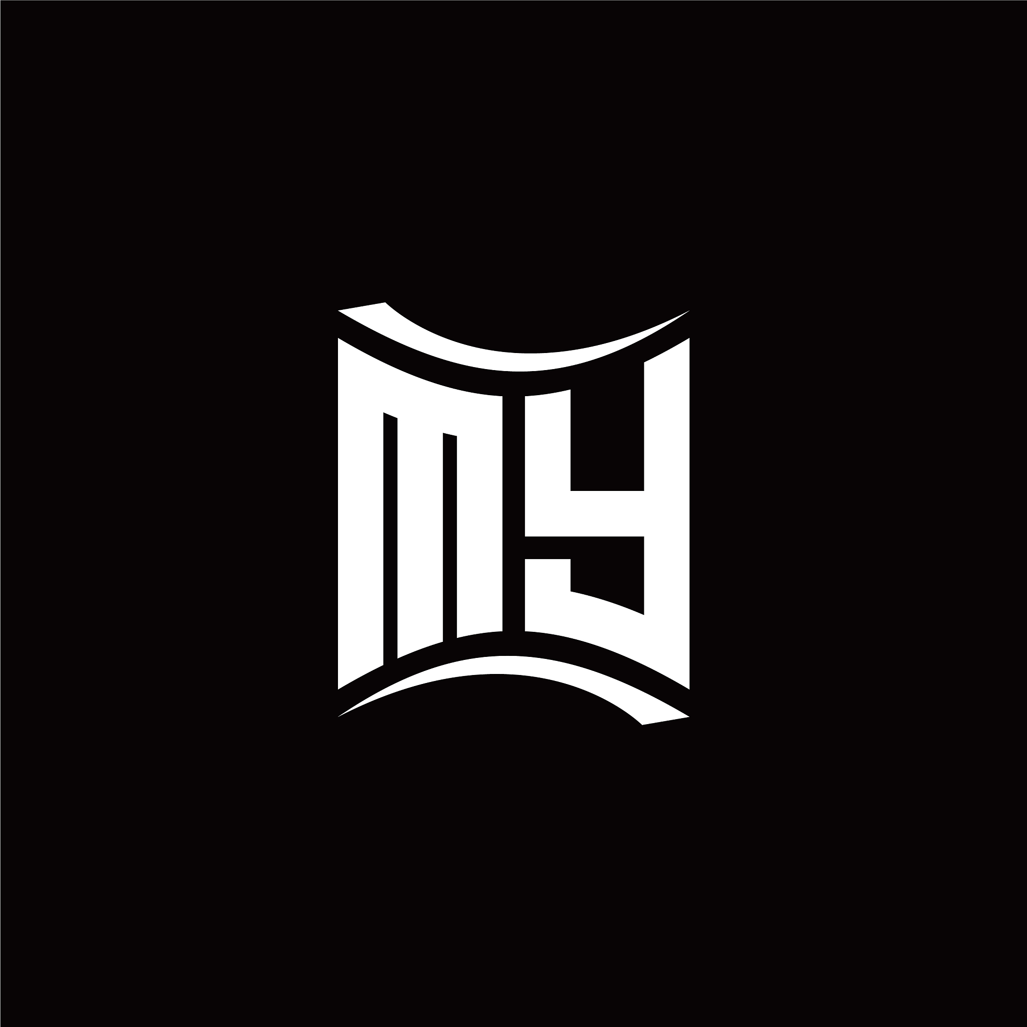 m y initial letter logo design modern template