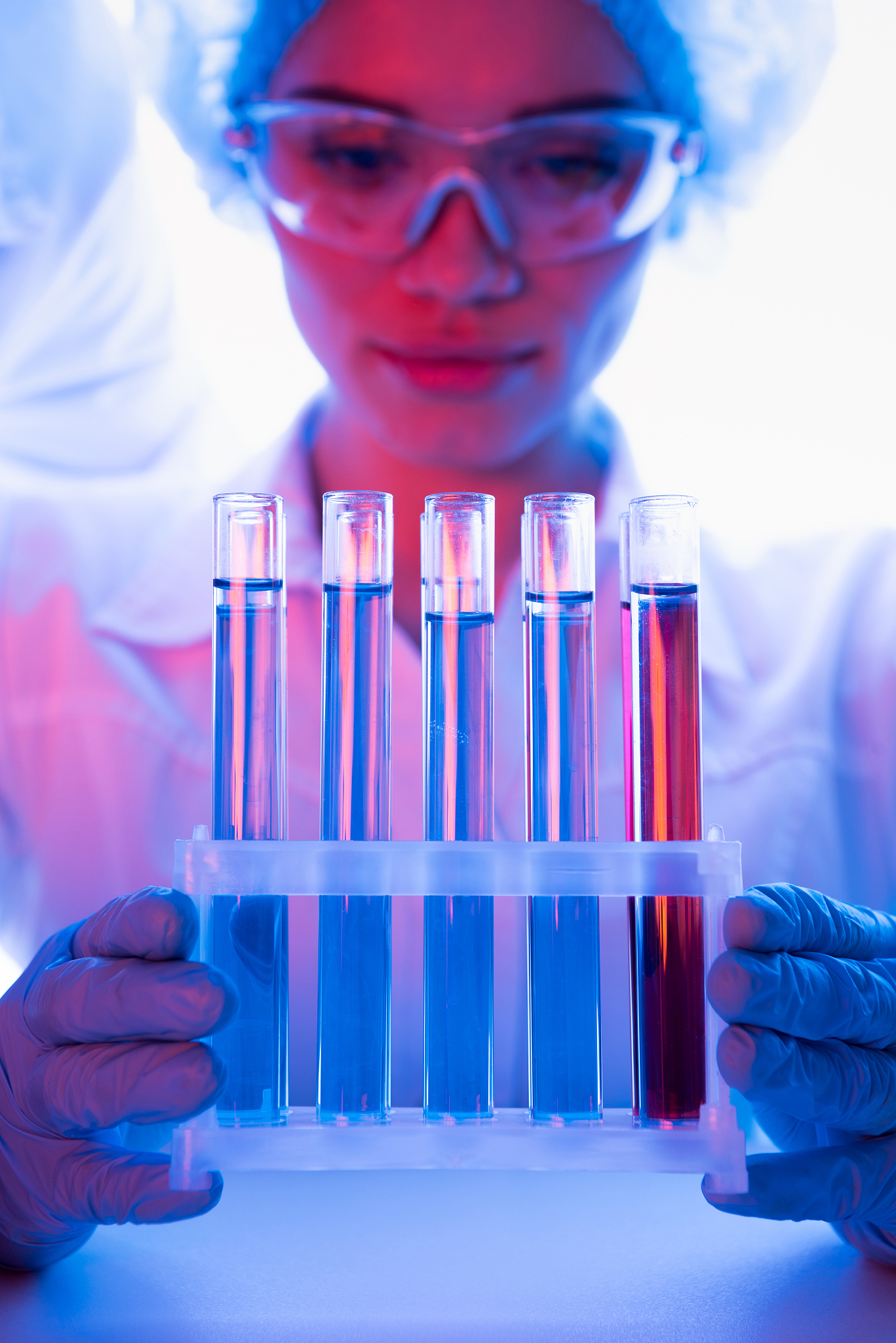 female scientist during work at modern biological laboratory