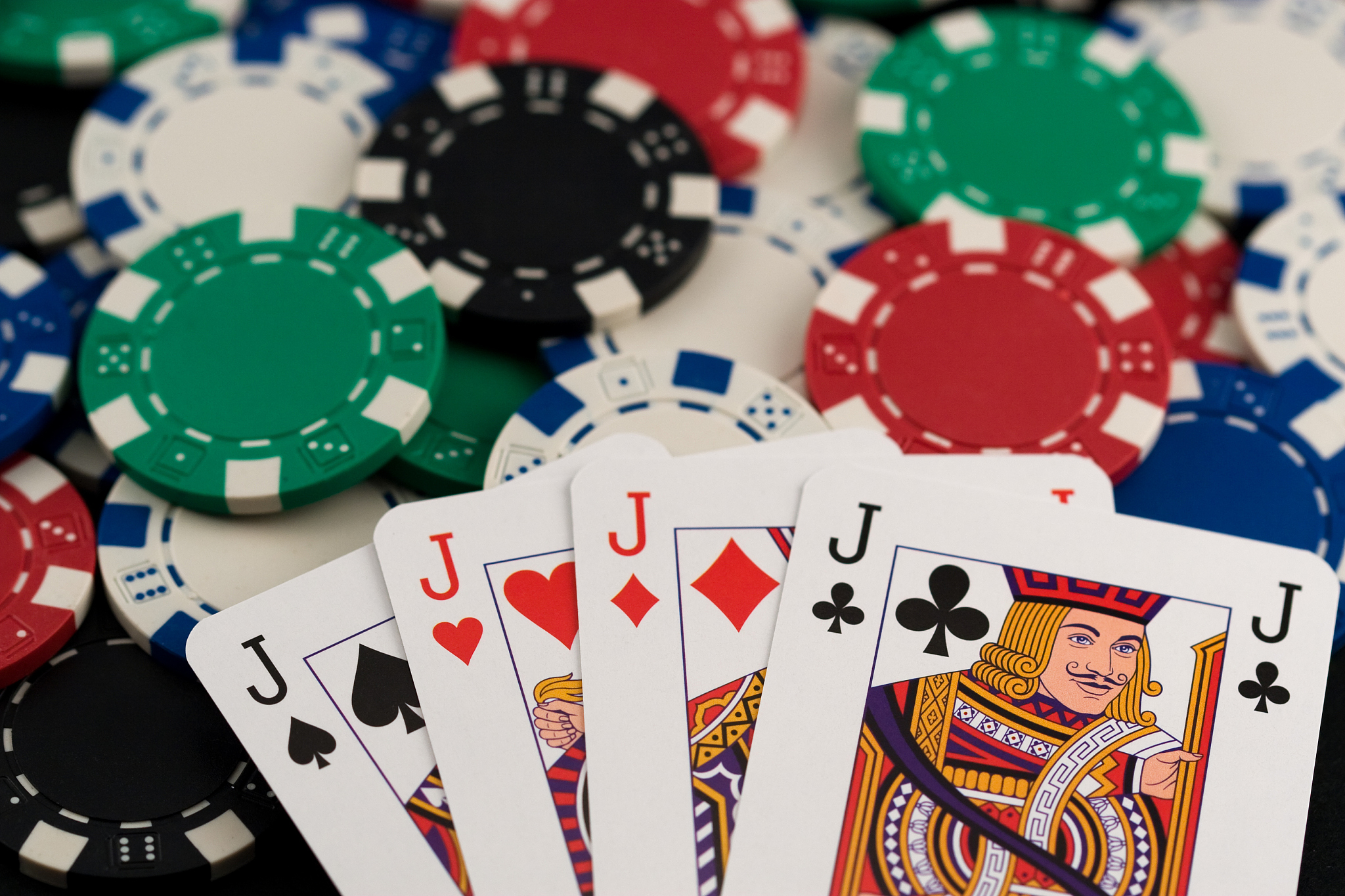 poker chips and cards