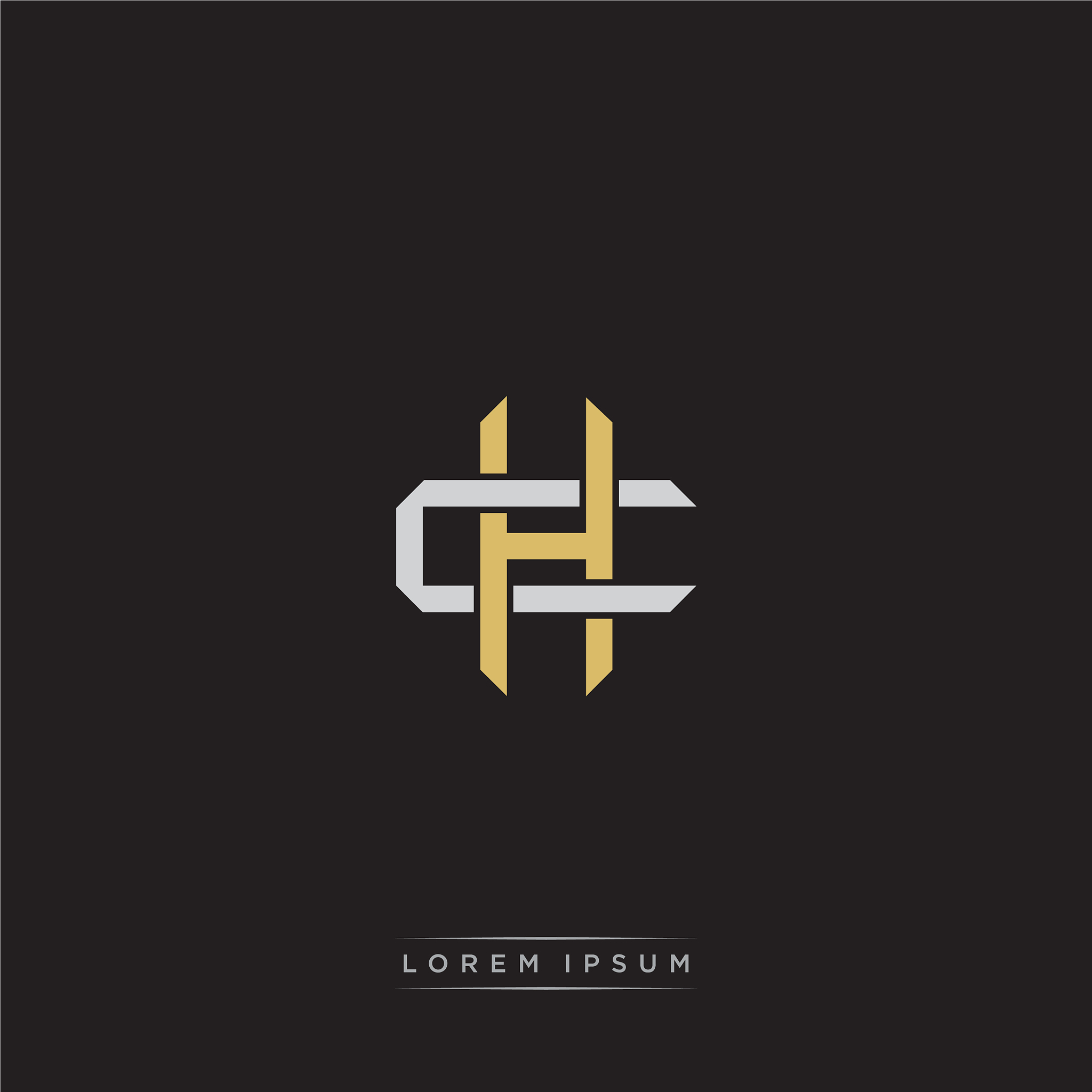 initial letter overlapping interlock logo