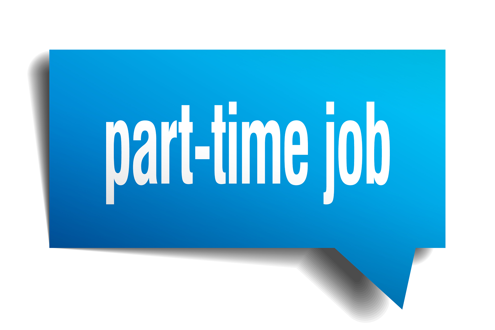 part-time job blue 3d speech bubble