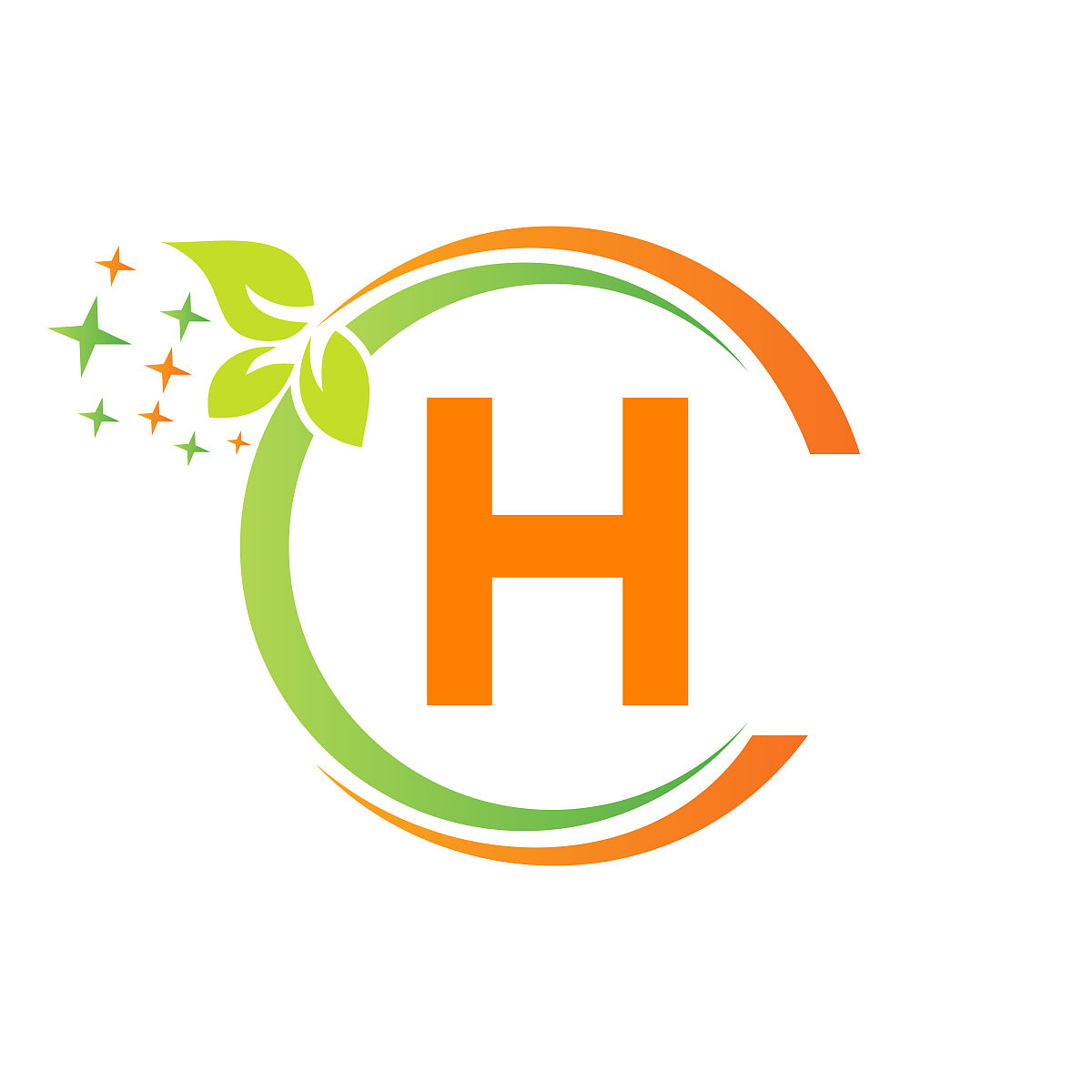 房屋清洁标志上的h字母设计.字母h清洁服务屋标志模板吸尘器,水桶,弹