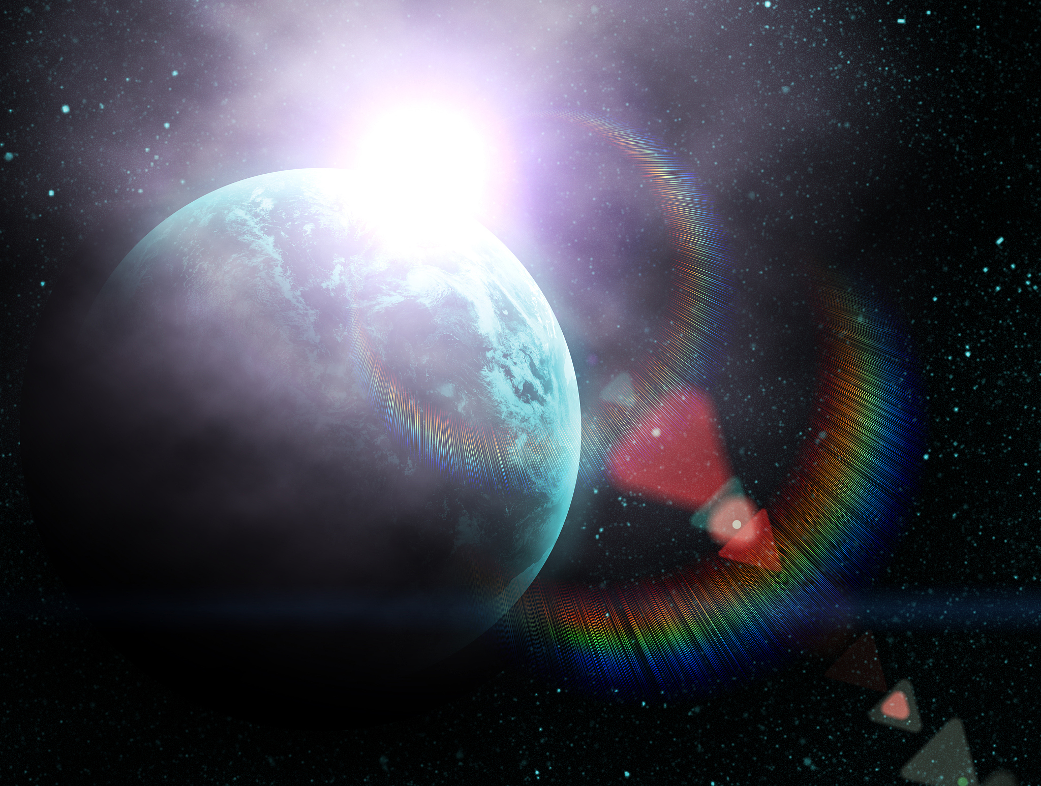 realistic planet earth in space