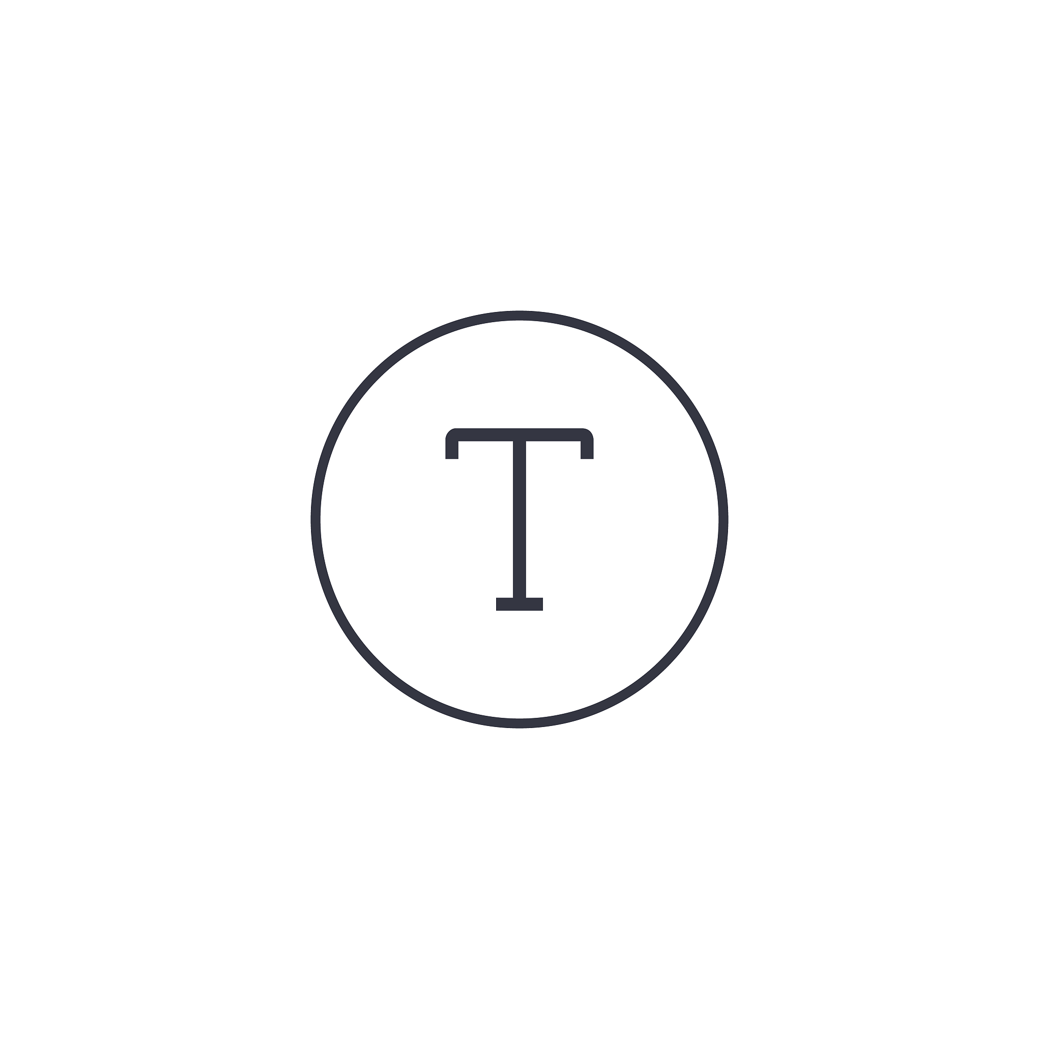 add font or text icon in the circle. text sign for mobile concep