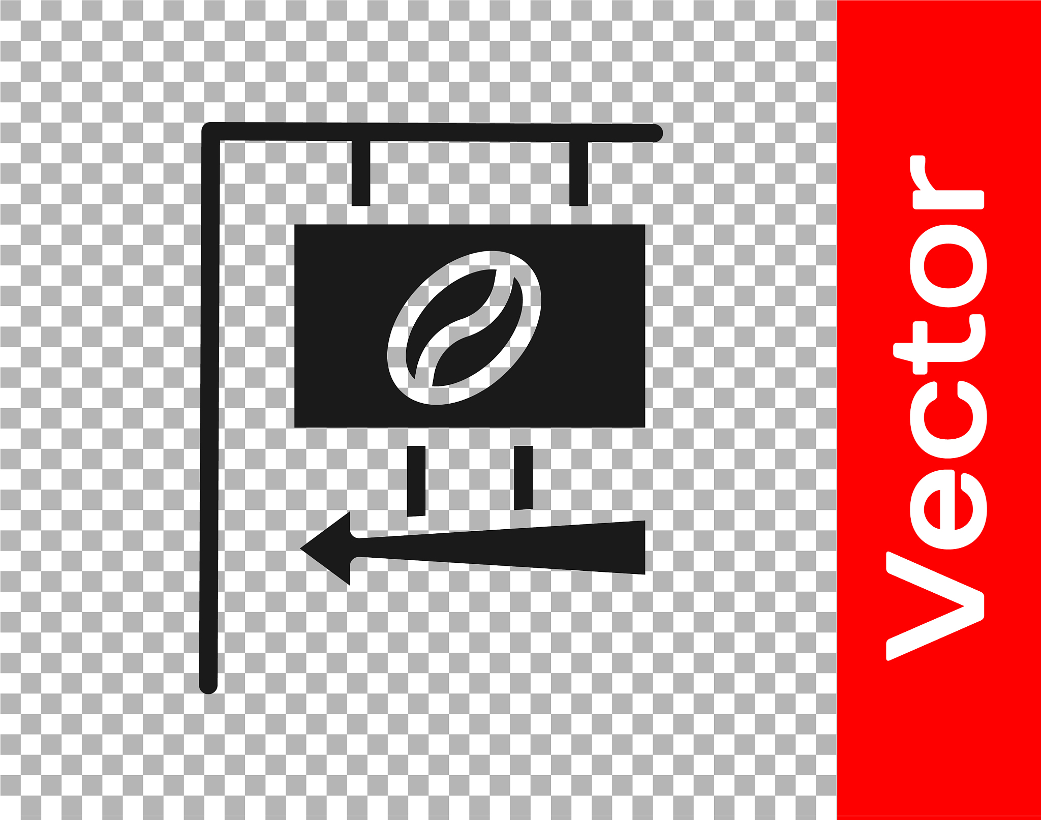 black street signboard coffee icon isolated on
