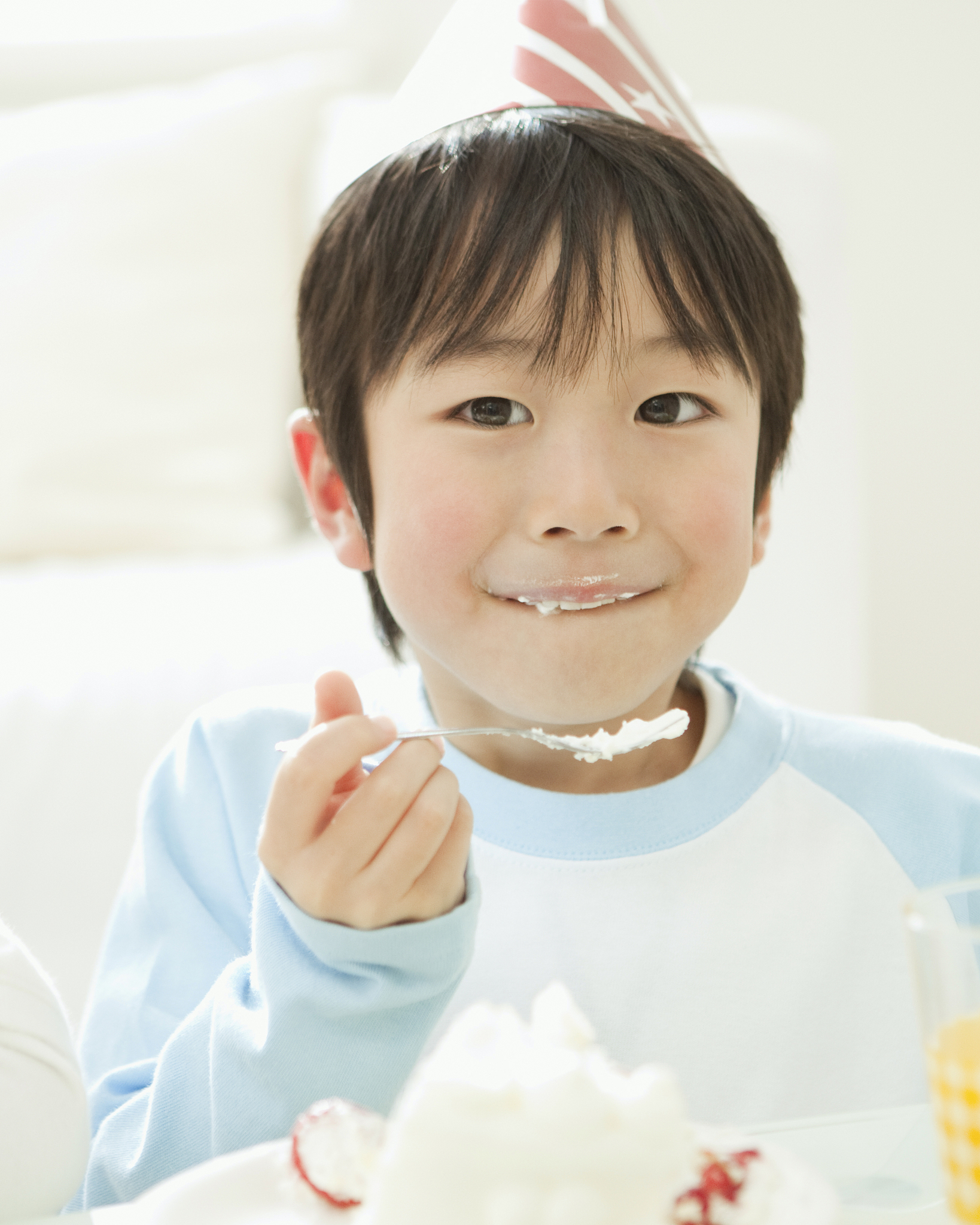 boy eating cake