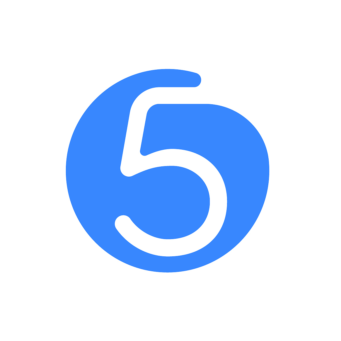 number 5 five font logo blue icon