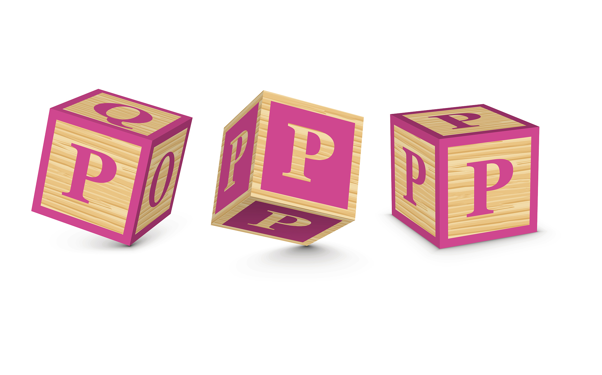 vector letter p wooden alphabet blocks
