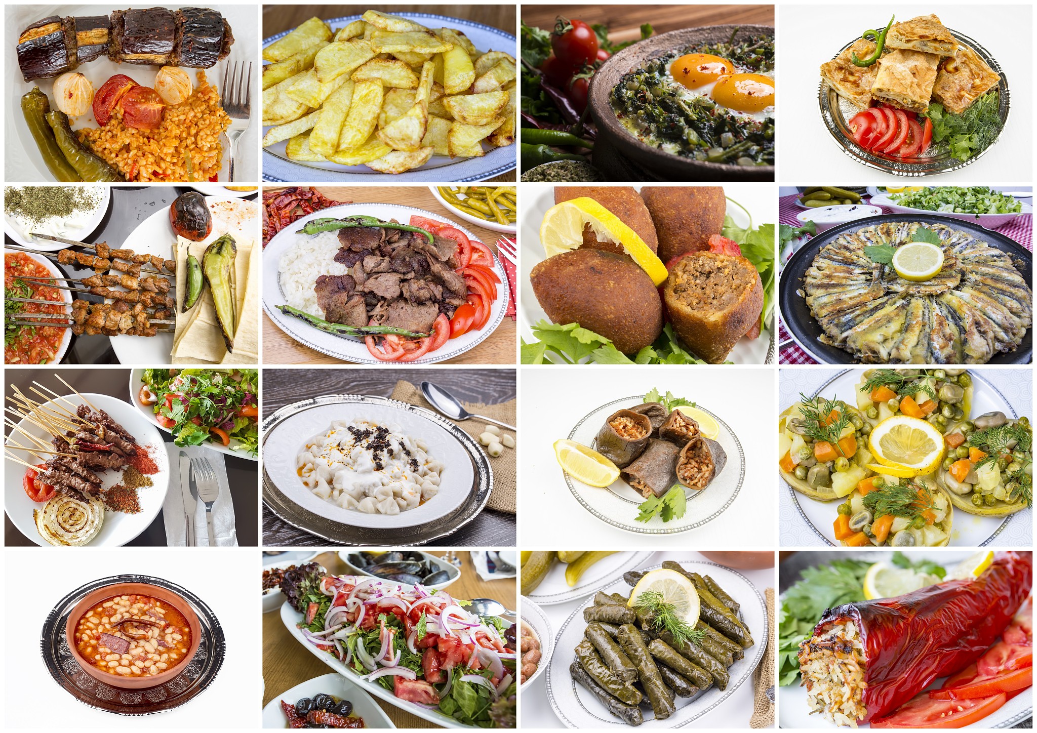 traditional delicious turkish foods collage. food concept photo.