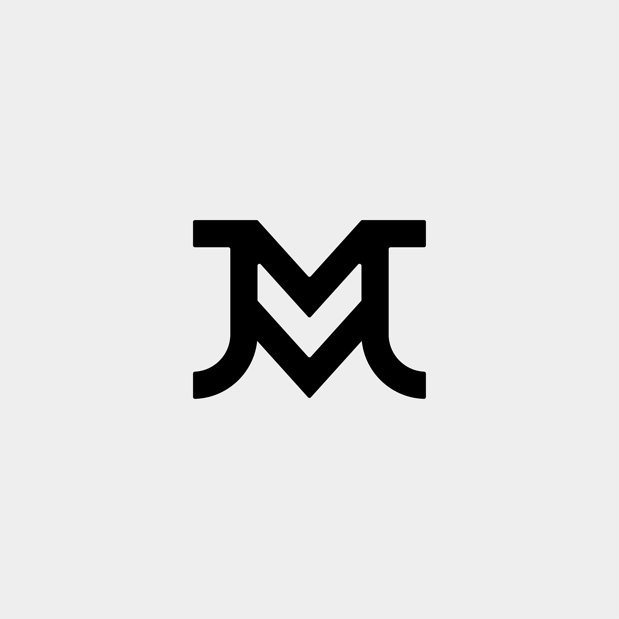 letter jm mj m j monogram icon