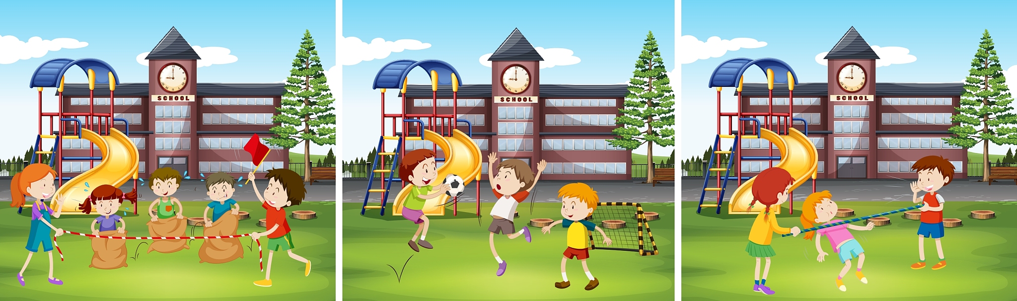 children playing at the school ground