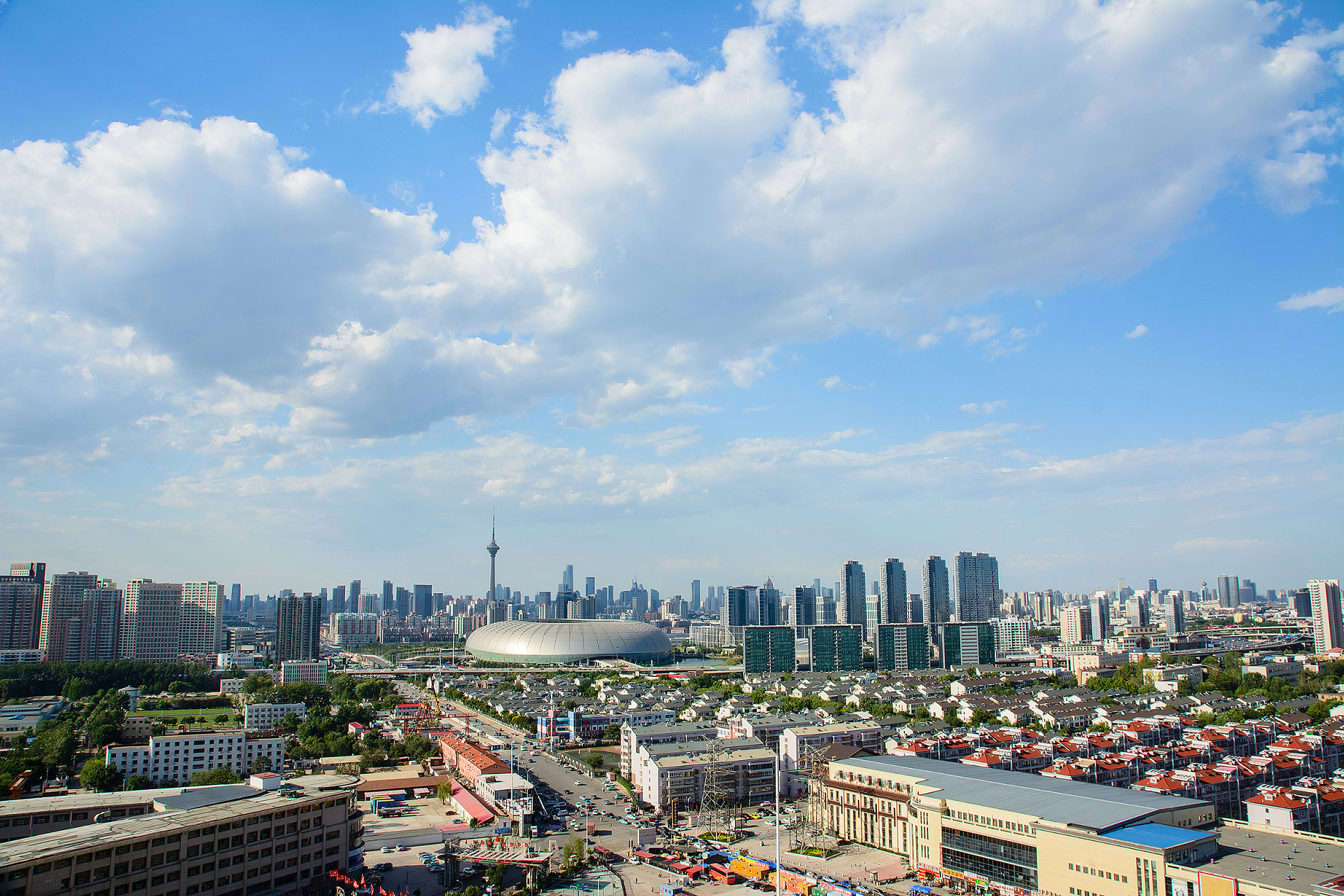 cityscape of  tianjin city china in daytime.