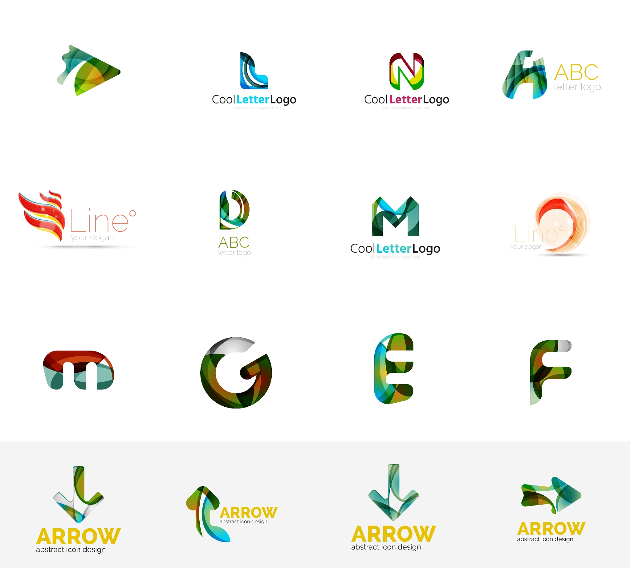 set of universal company logo ideas business icon