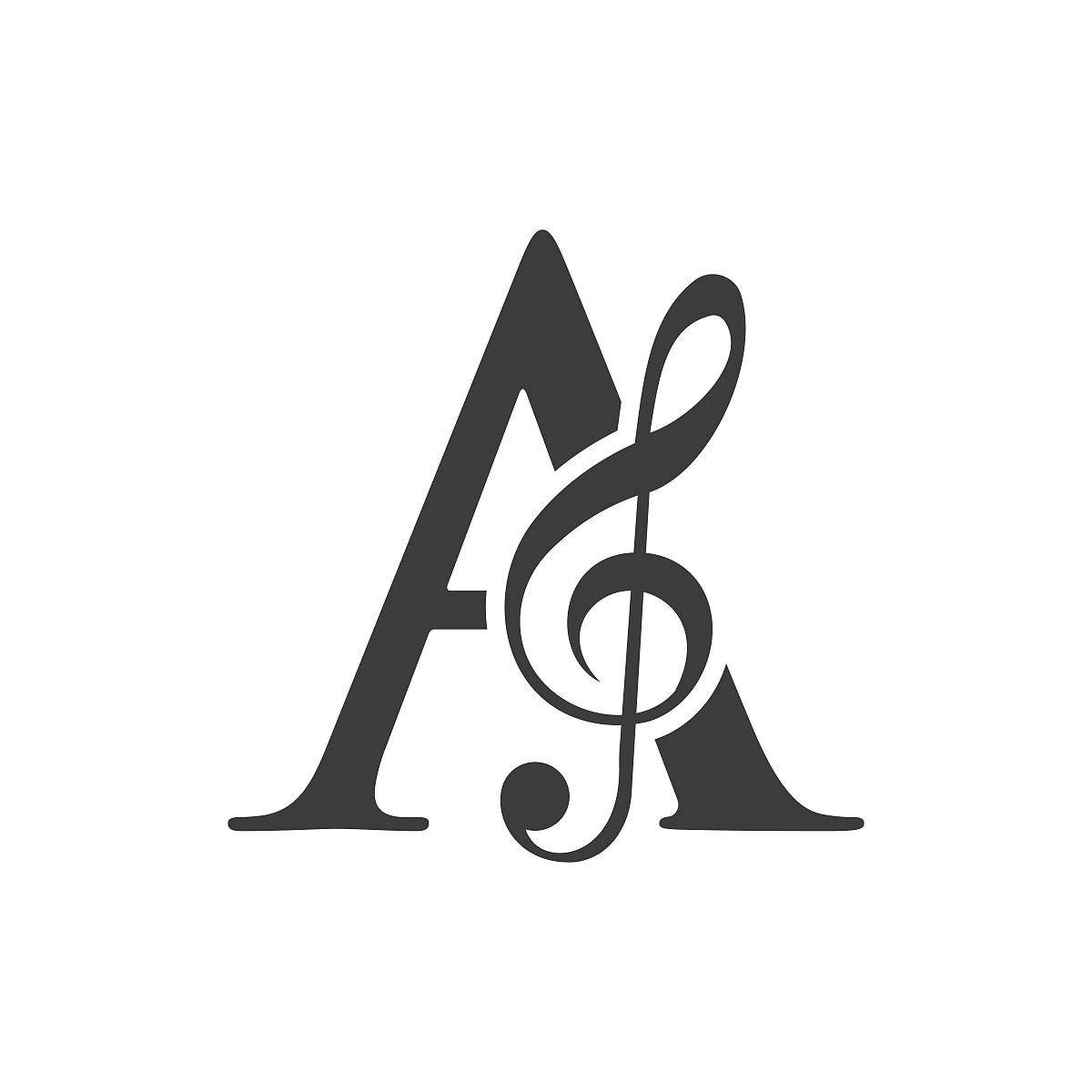 字母a上的音乐标志概念.一个音乐音符符号,声音音乐旋律模板