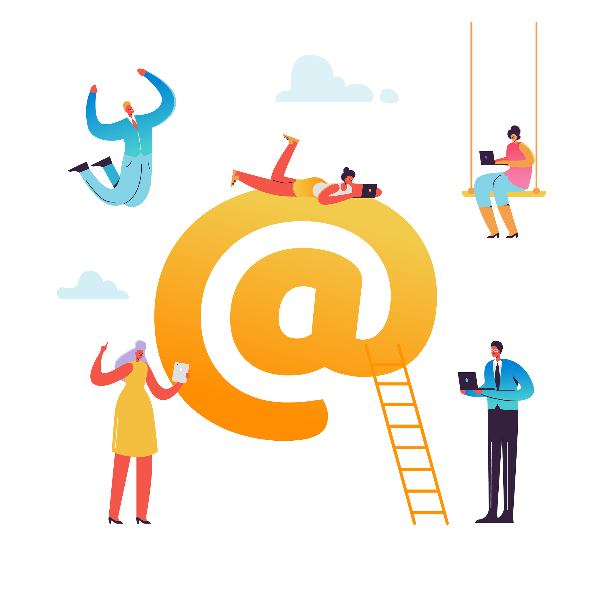 e-mail social media virtual communication concept
