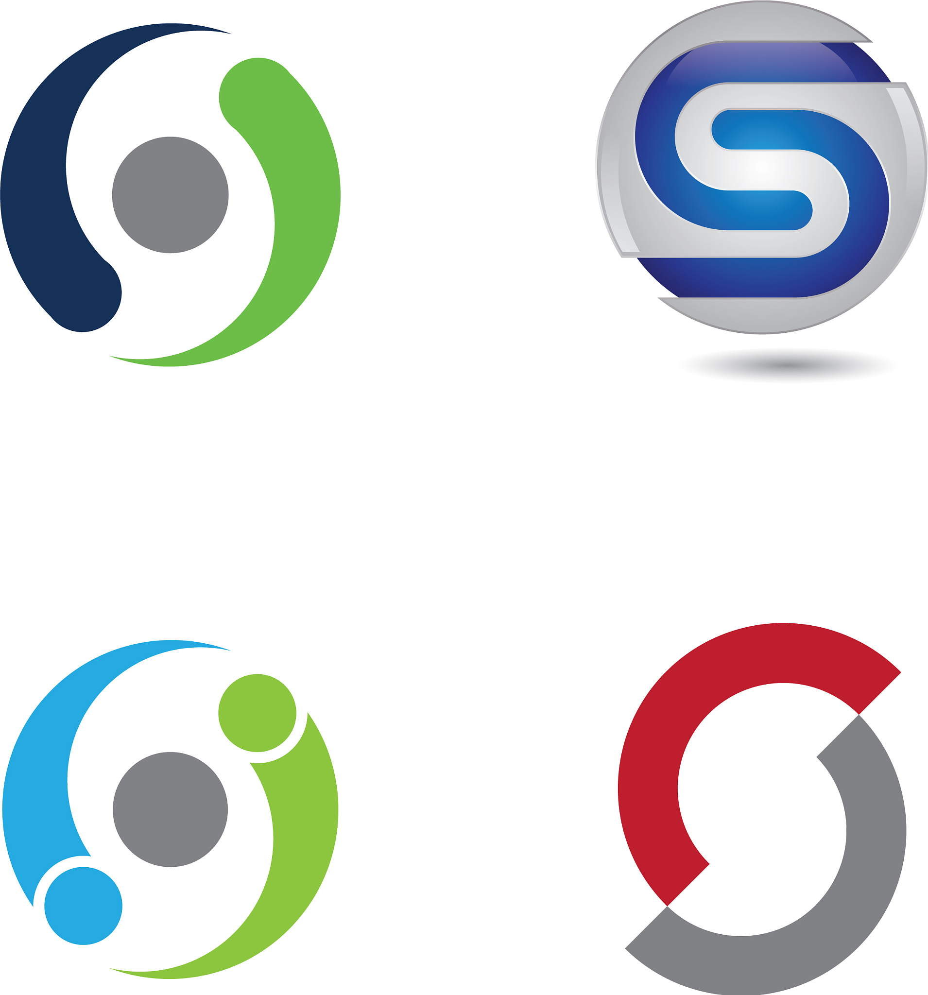 s letter logo template design