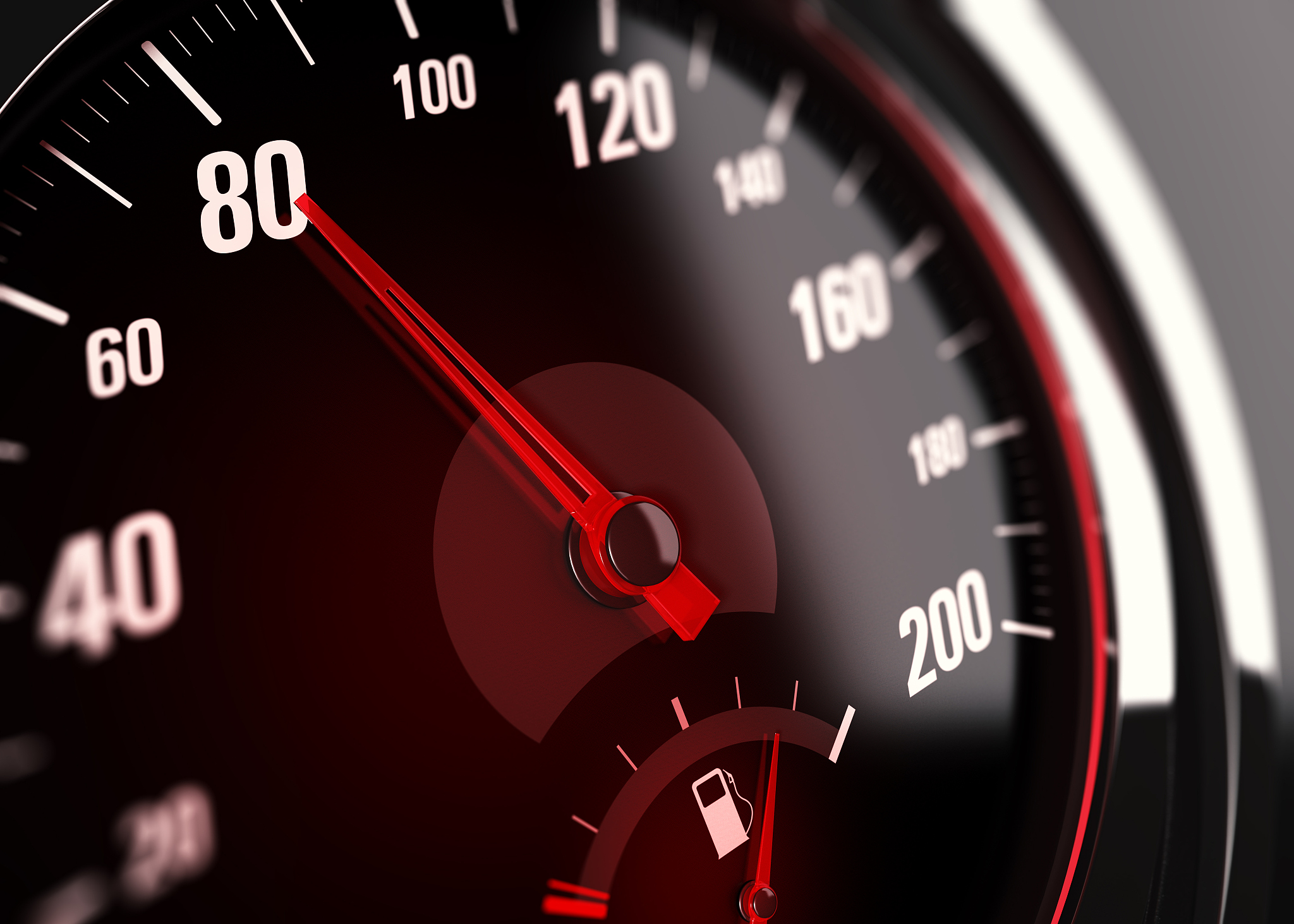 speedometer, speed limit at 80 km per hour
