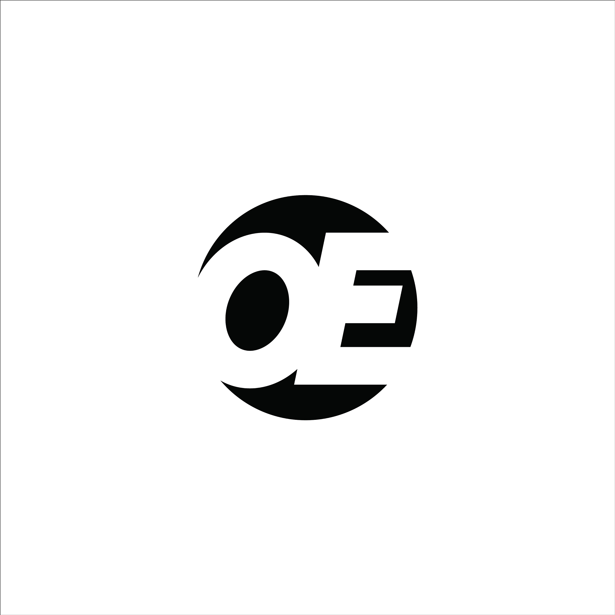 initial letter eo or oe logo design template