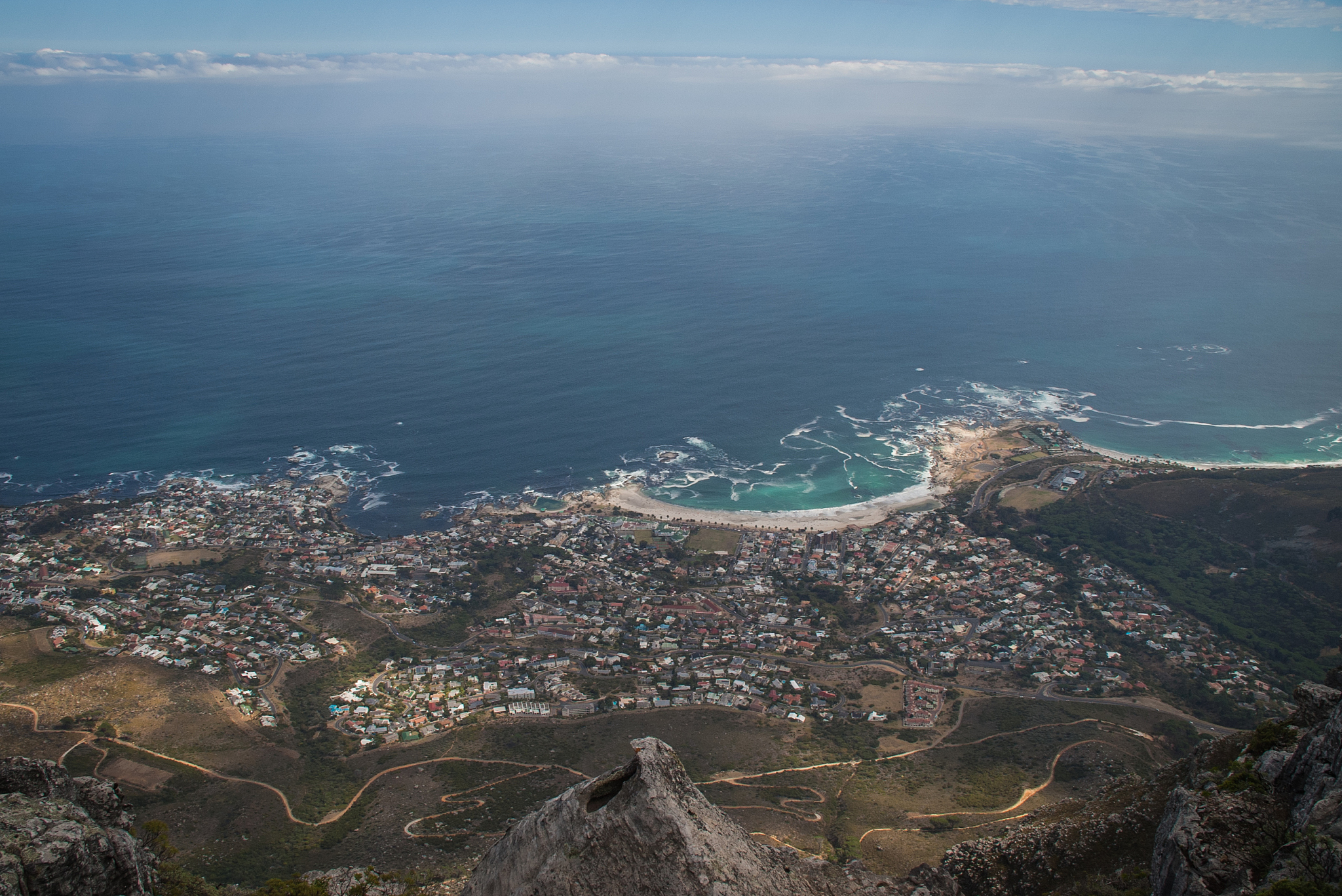 view from the table mountain, cape town in south africa