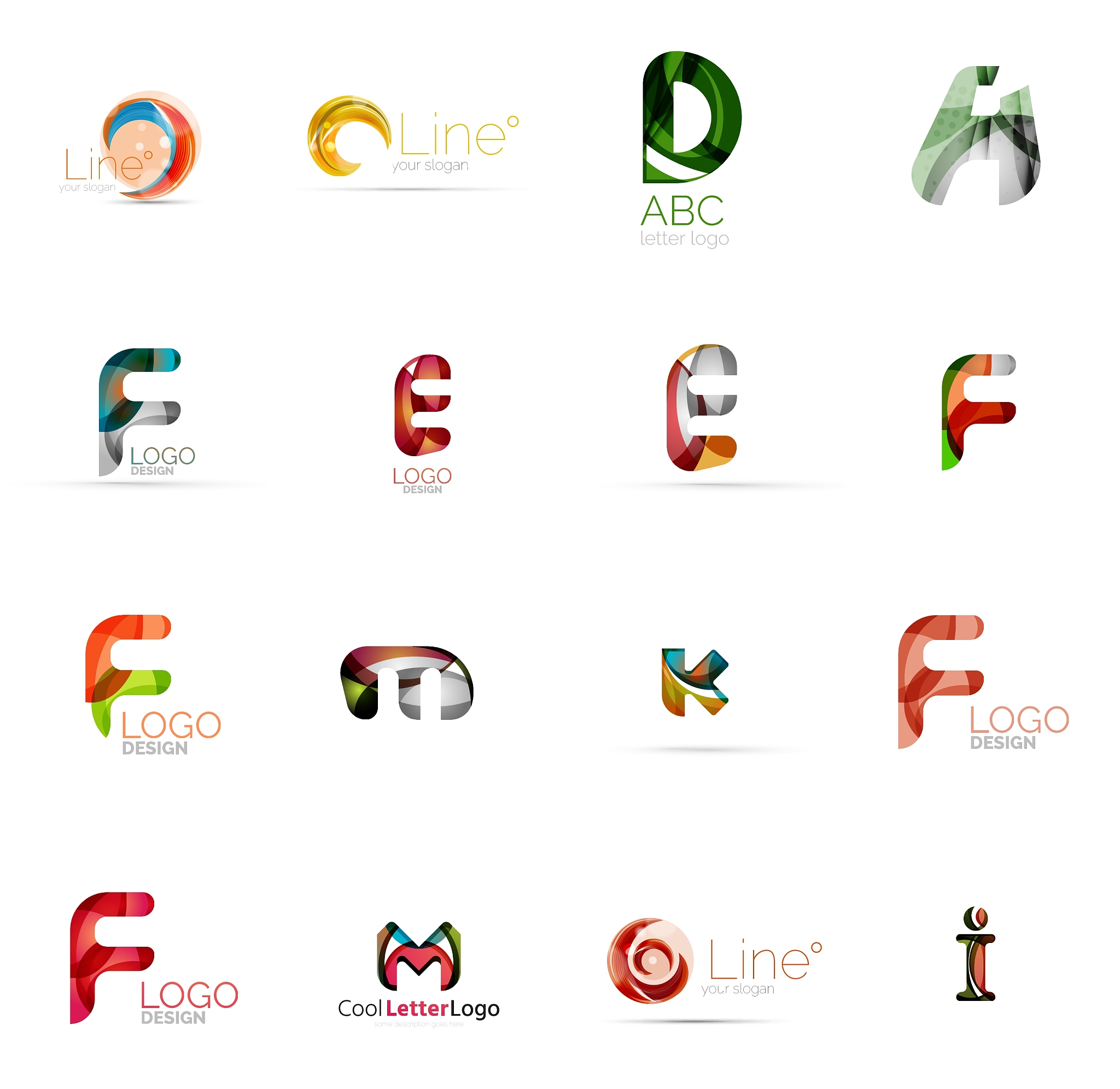 set of universal company logo ideas business icon